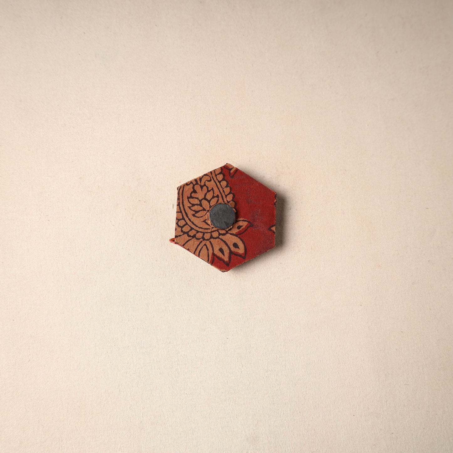 Multicolor - handmade fabart wooden magnet 75 - handcrafted