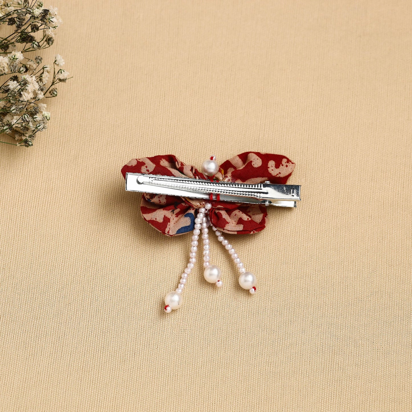 Handmade Fabric Flower Hair Clip Online in India