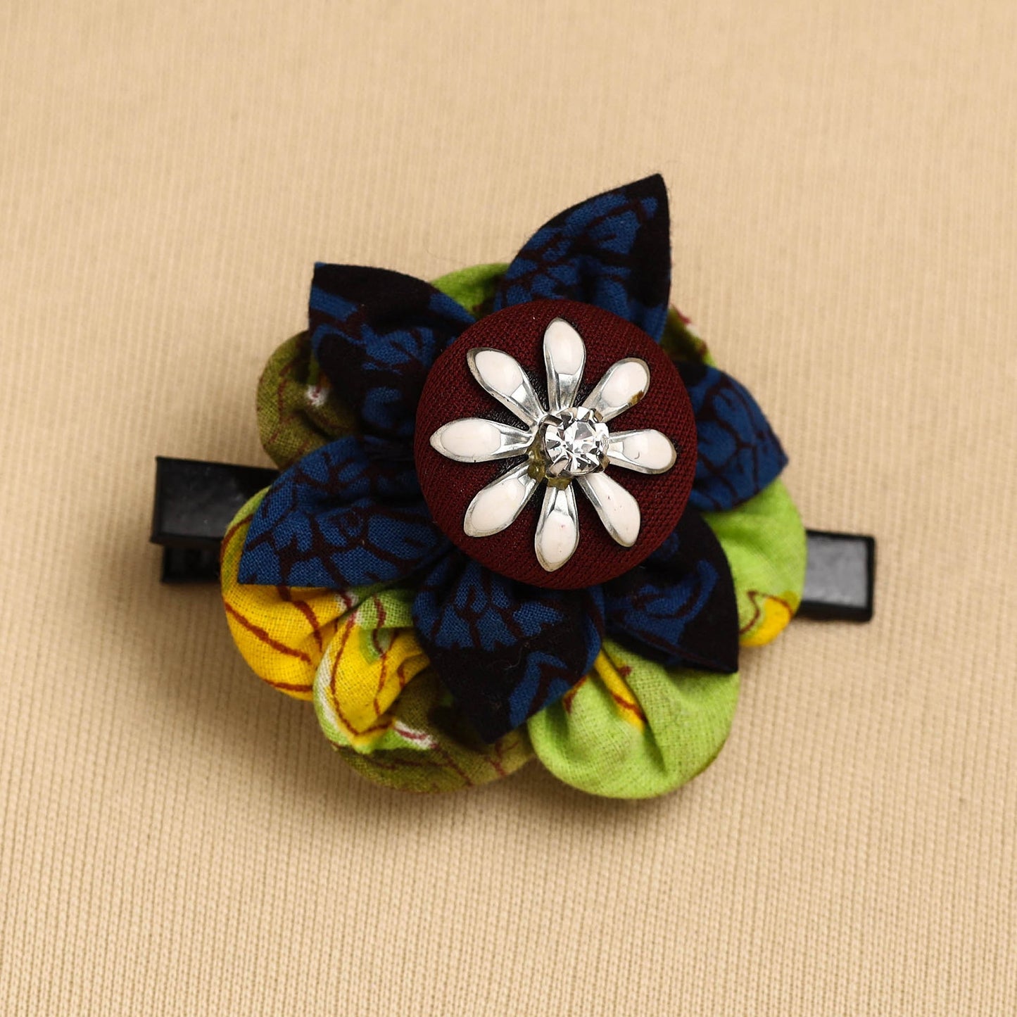 Handmade Fabric Flower Hair Clip Online in India