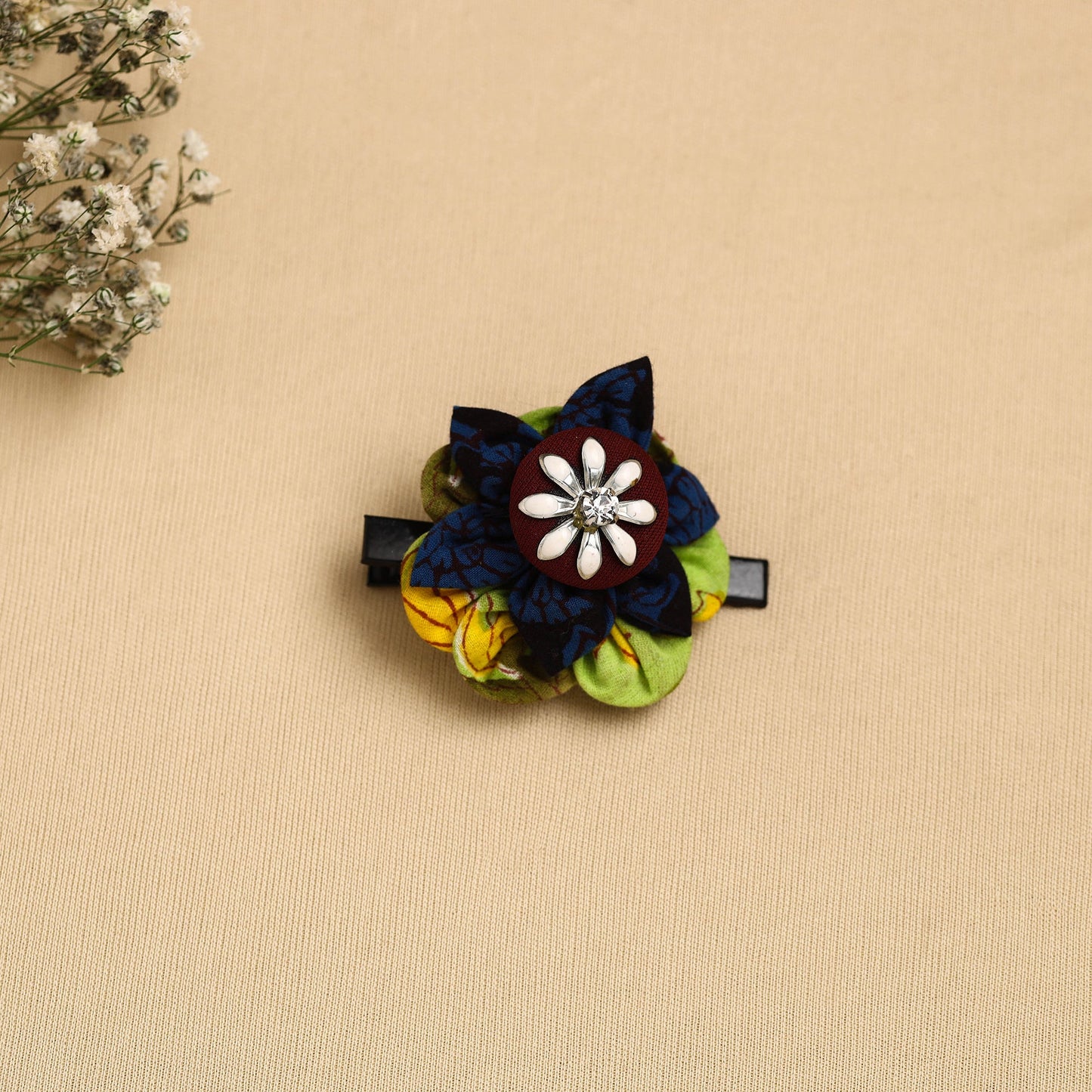 Handmade Fabric Flower Hair Clip Online in India