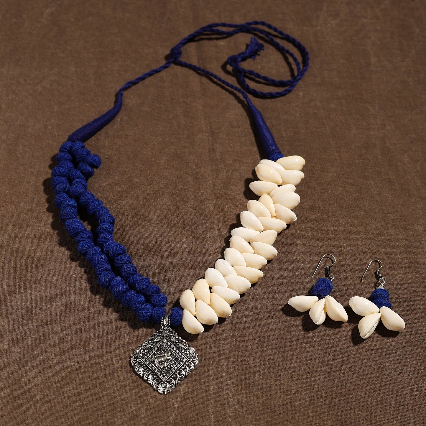 Handmade German Silver Shell Necklace Set