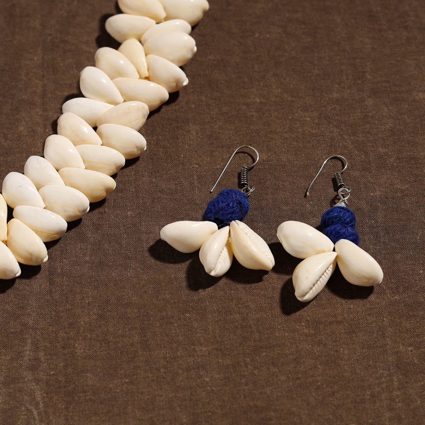 Handmade German Silver Shell Necklace Set