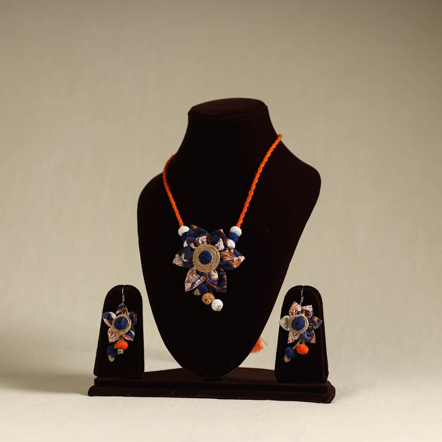 Handmade Jute Fabart Necklace Set
