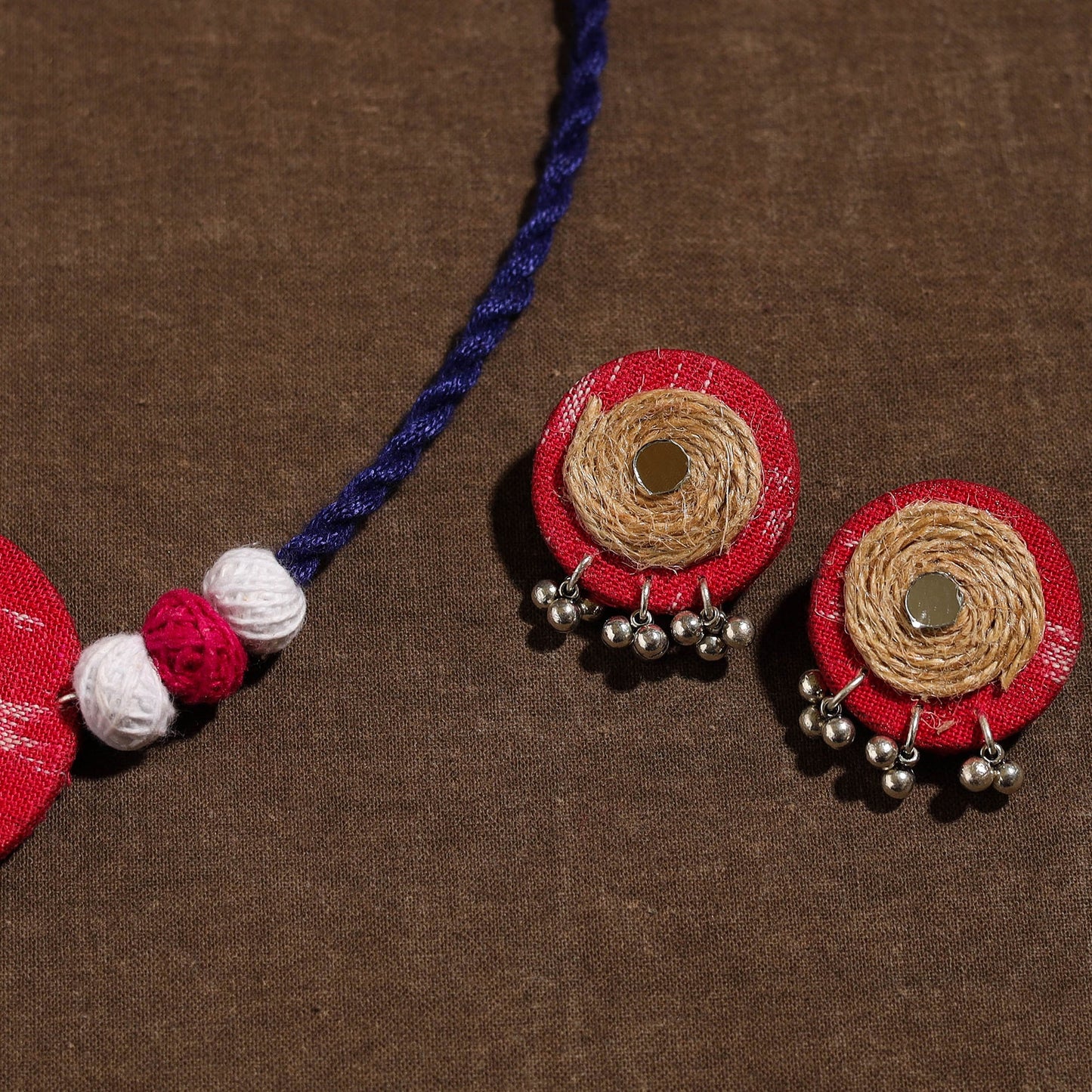 Buy Handmade Jute Fabart Necklace Set