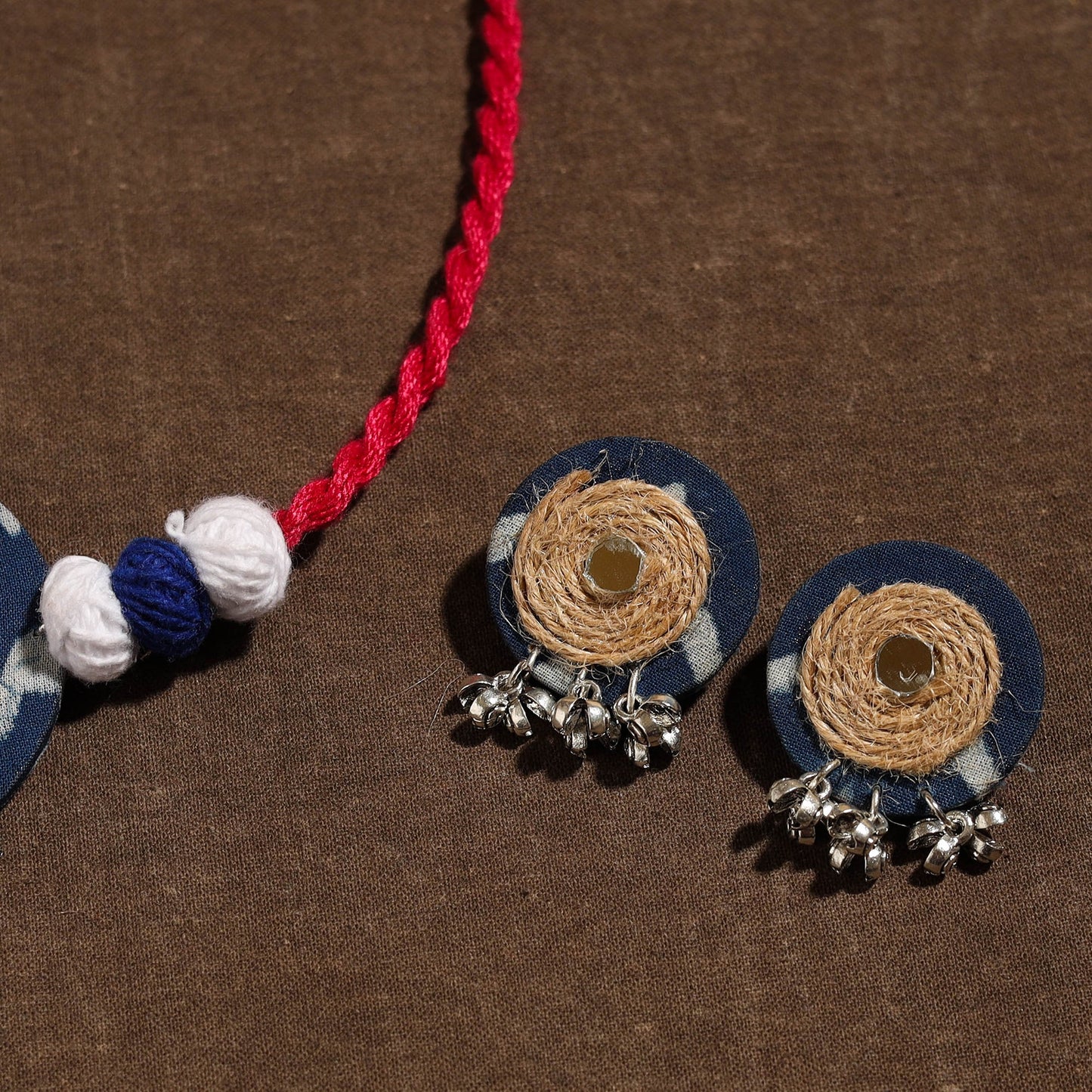 Handmade Jute Fabart Necklace Set 35