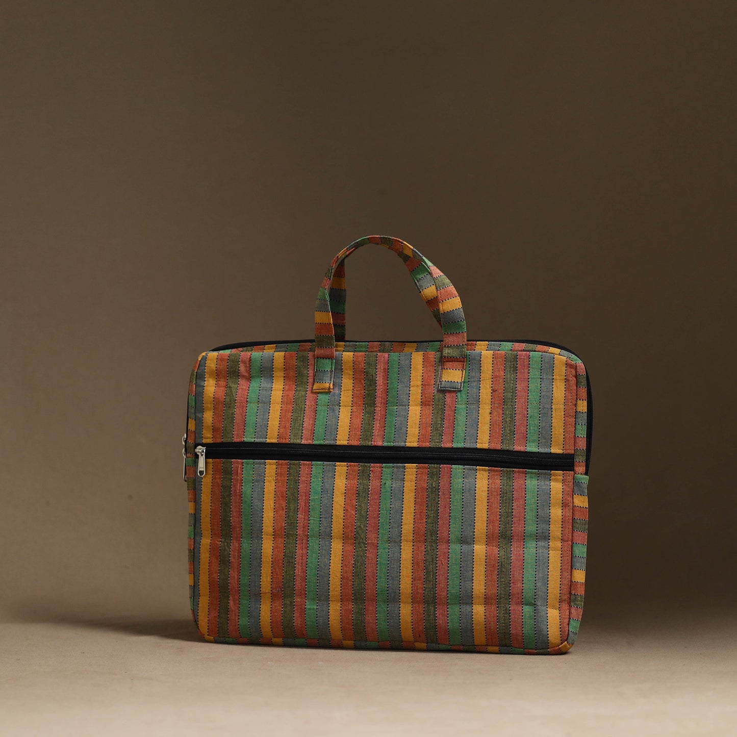 Multicolor Handmade Quilted Cotton Laptop Bag (13 x 16 in)