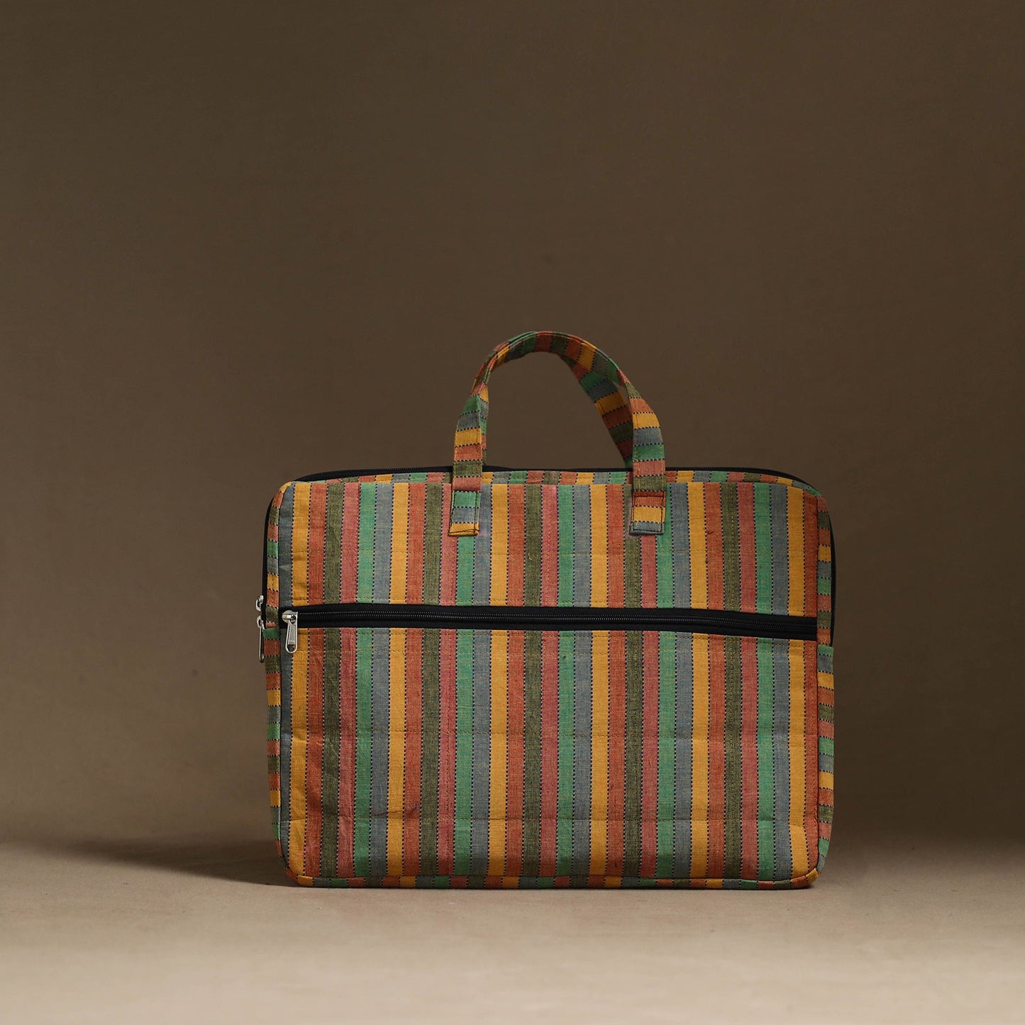 Multicolor Handmade Quilted Cotton Laptop Bag (13 x 16 in)