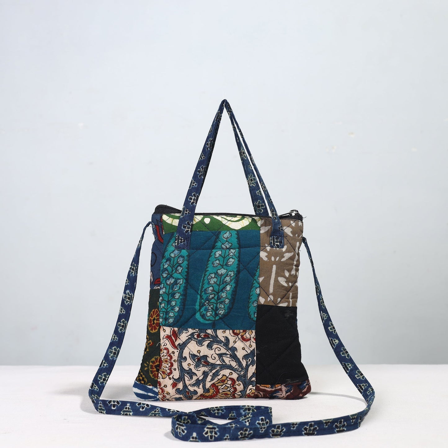 Handmade Quilted Cotton Patchwork Sling Bag 01