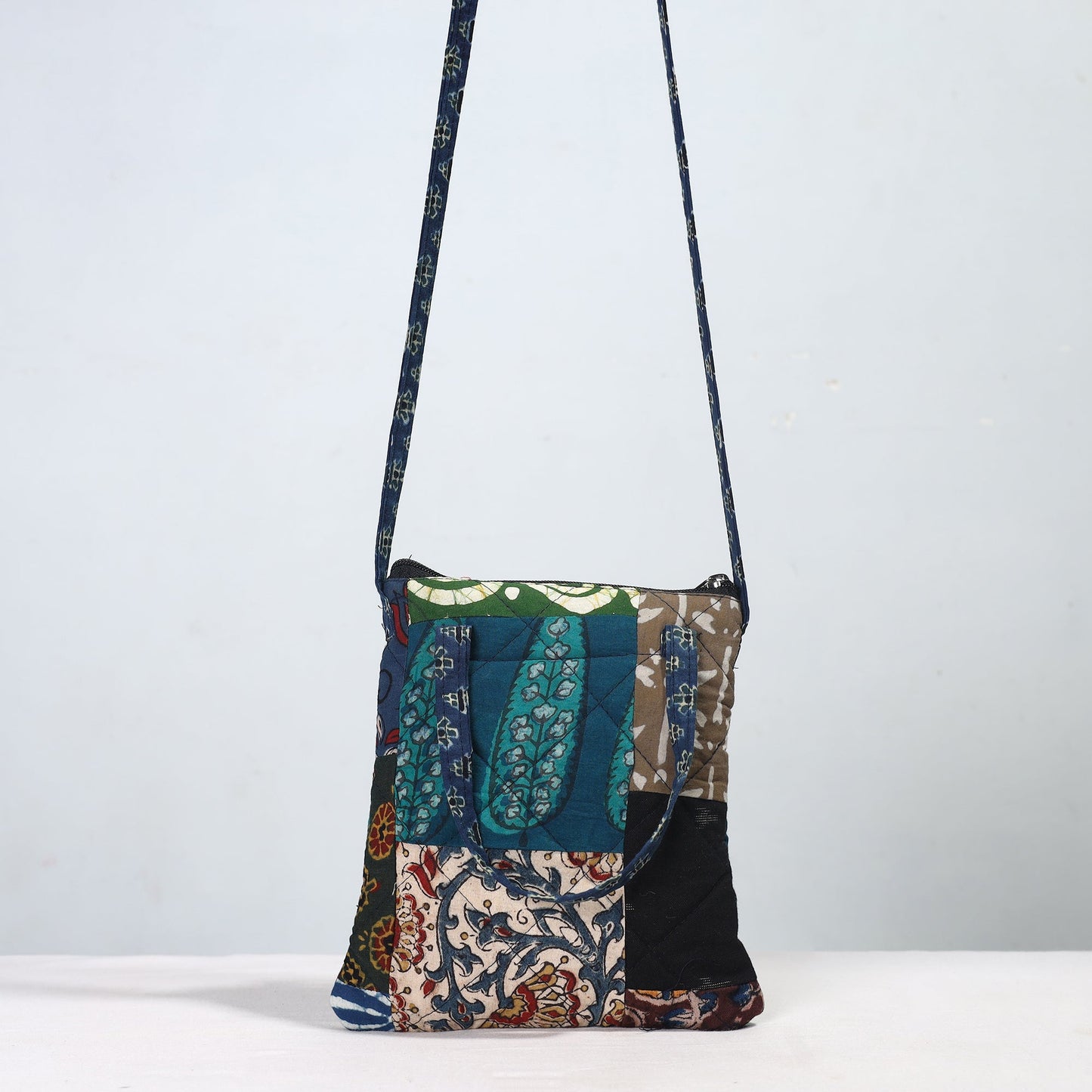 Handmade Quilted Cotton Patchwork Sling Bag 01