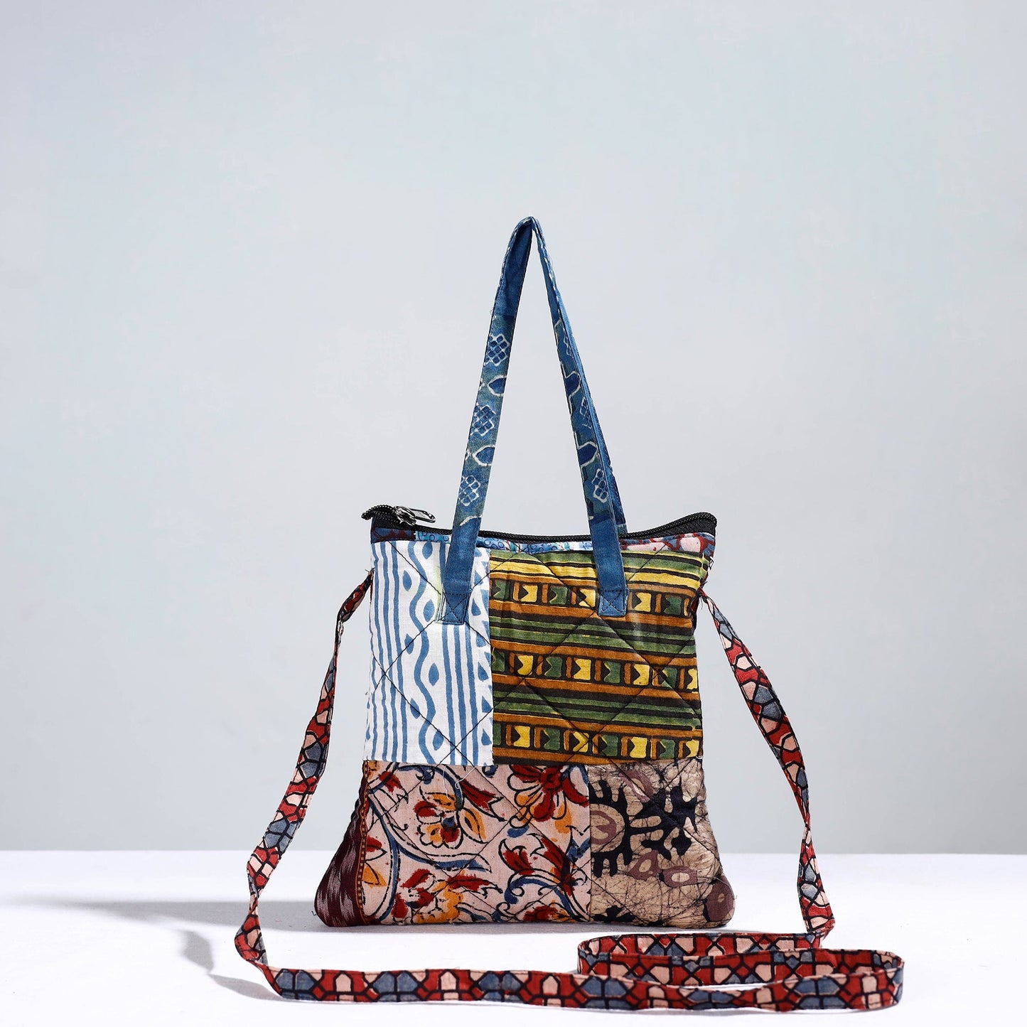 Handmade Quilted Cotton Patchwork Sling Bag 09