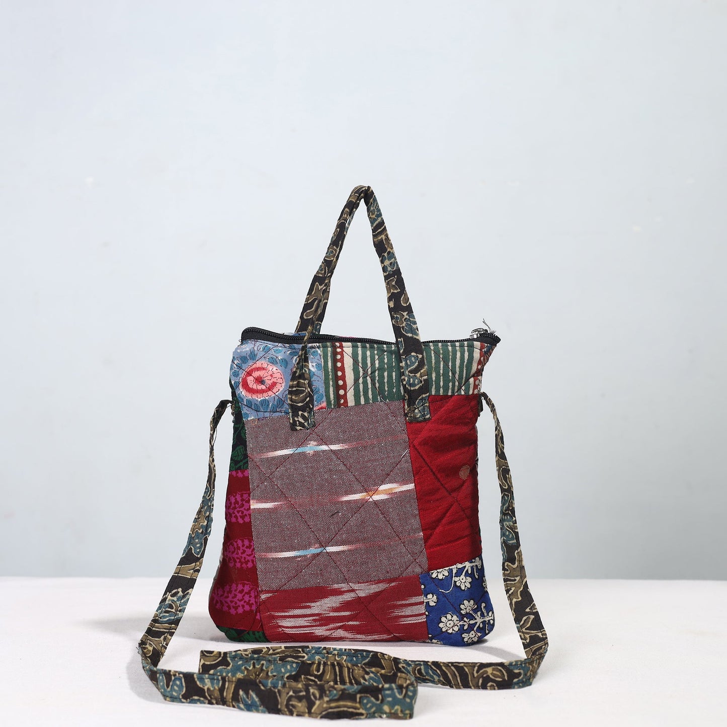 Handmade Quilted Cotton Patchwork Sling Bag 09
