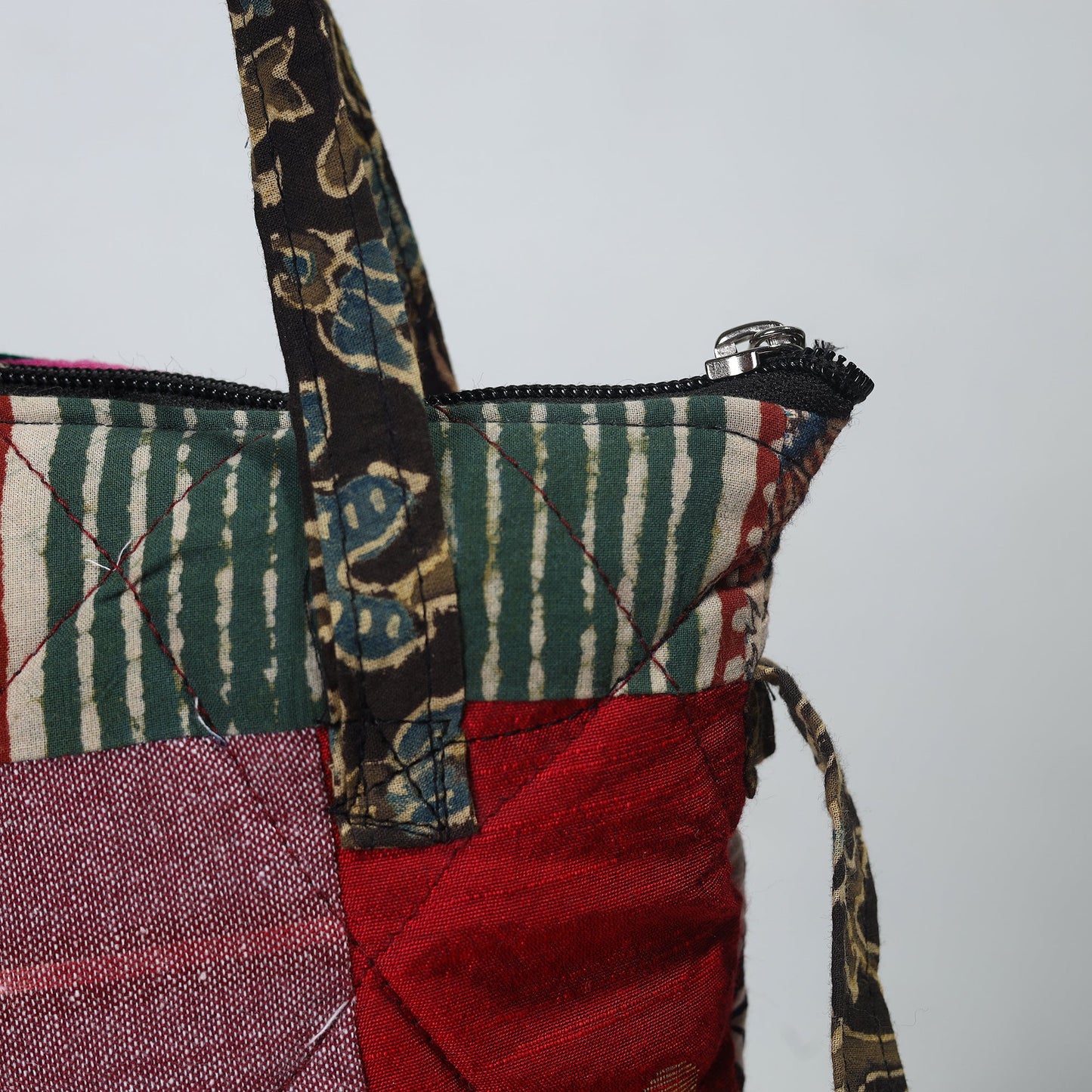 Handmade Quilted Cotton Patchwork Sling Bag 09