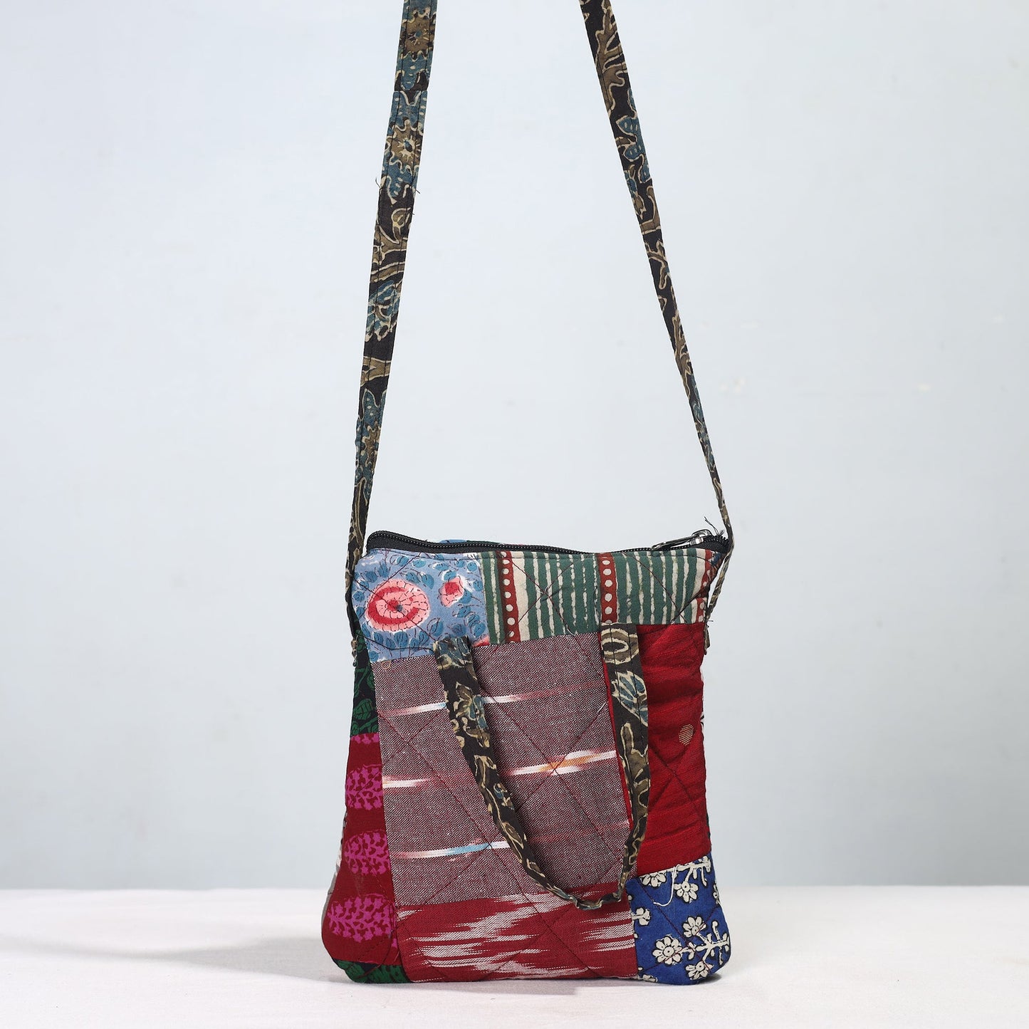Handmade Quilted Cotton Patchwork Sling Bag 09
