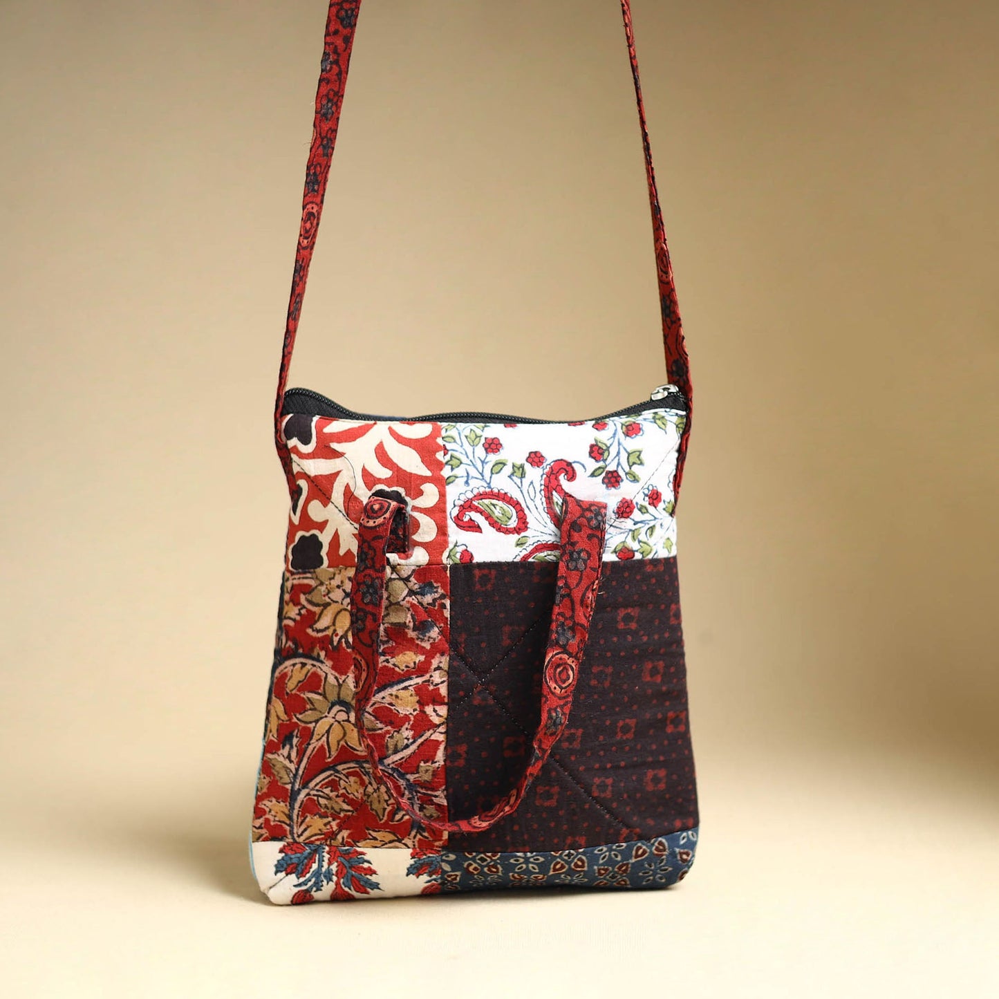 Handmade Quilted Cotton Patchwork Sling Bag 16