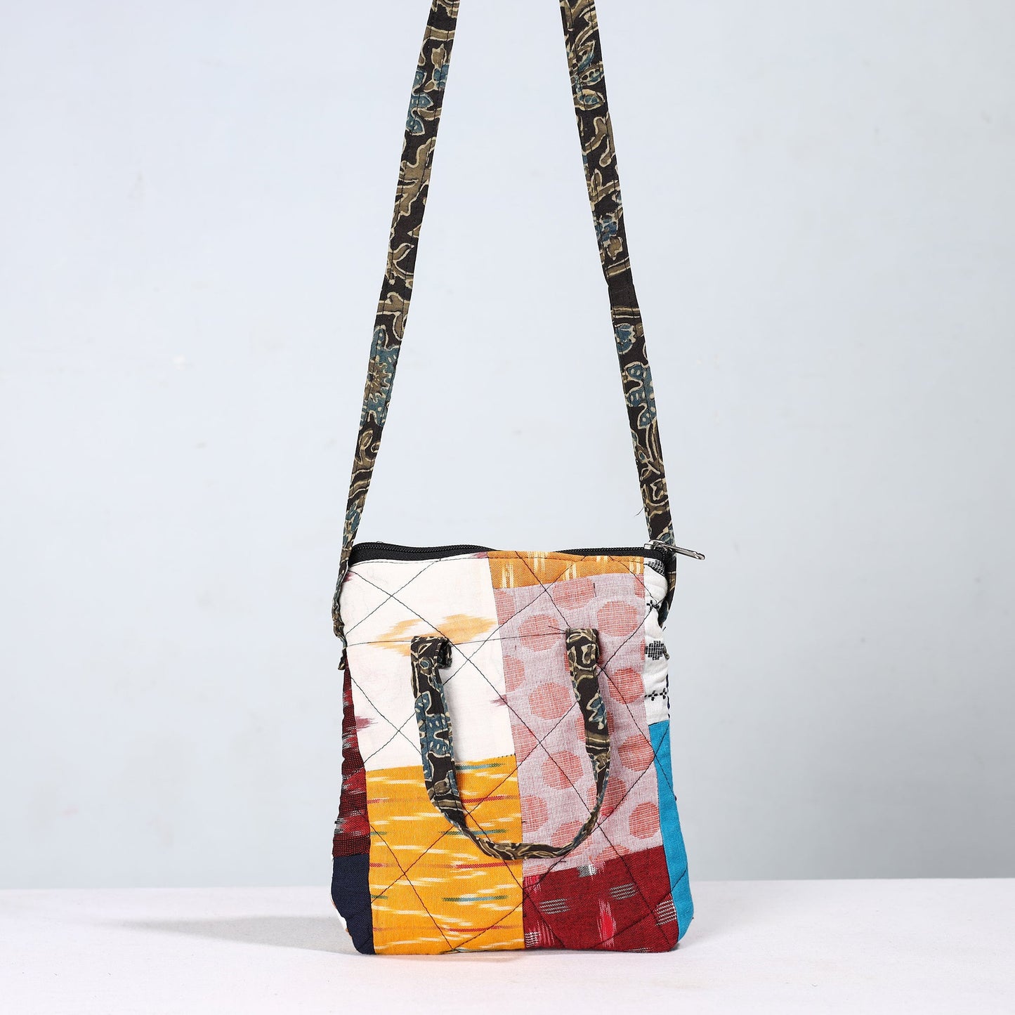 Handmade Quilted Cotton Patchwork Sling Bag 19
