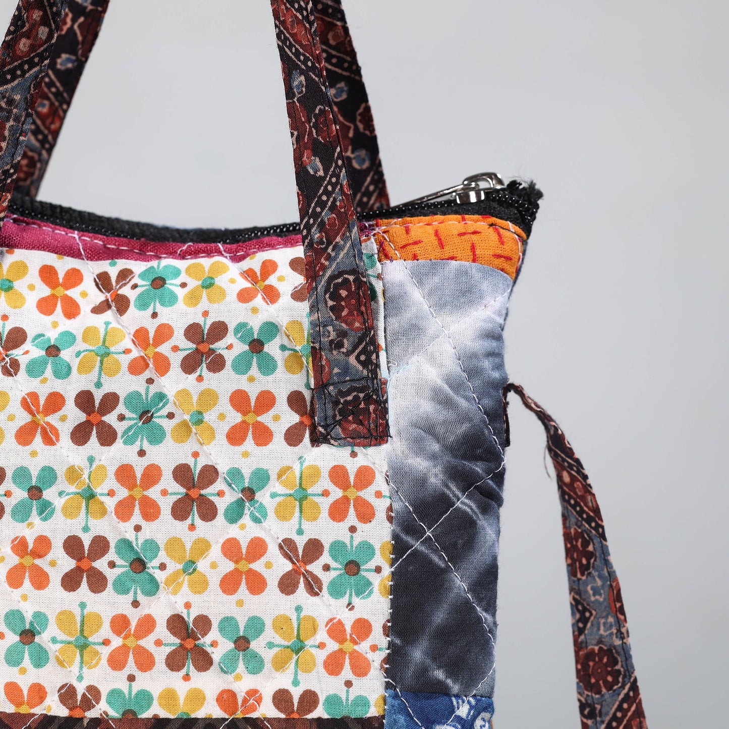 Handmade Quilted Cotton Patchwork Sling Bag 01 Online at iTokri.com