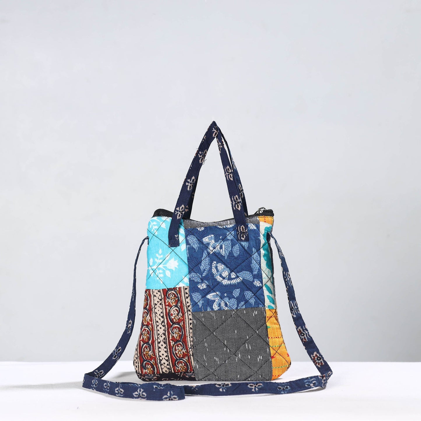 Handmade Quilted Cotton Patchwork Sling Bag 01