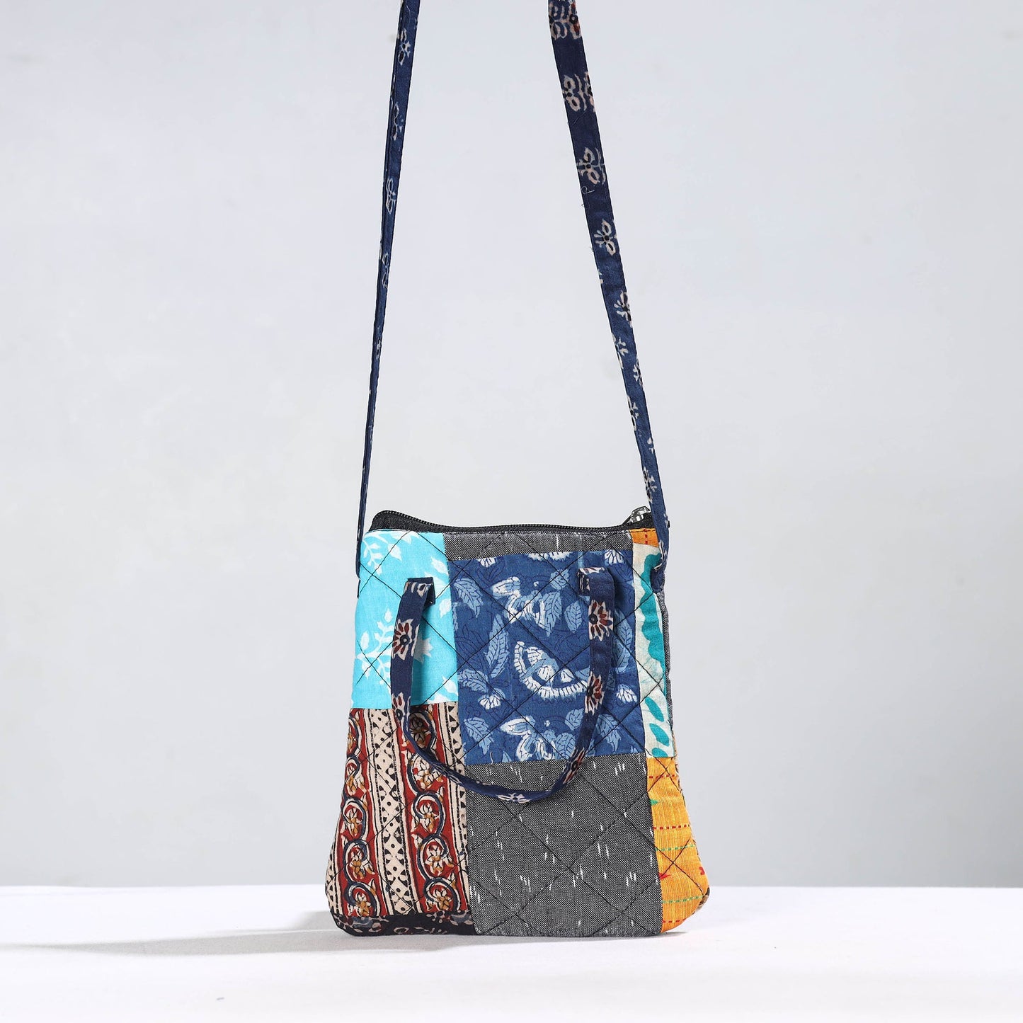 Handmade Quilted Cotton Patchwork Sling Bag 01