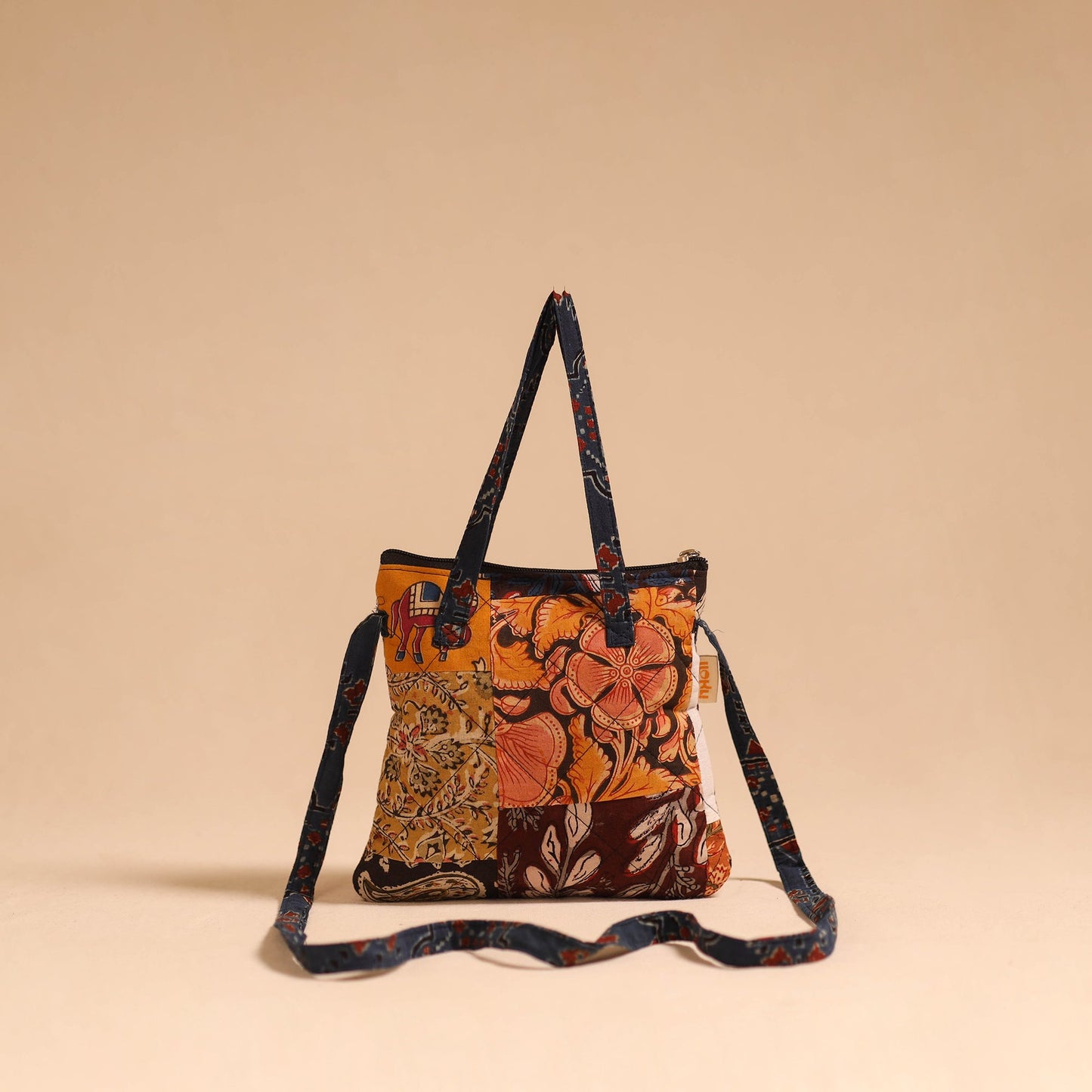 Multicolor - handmade quilted cotton patchwork sling bag 45