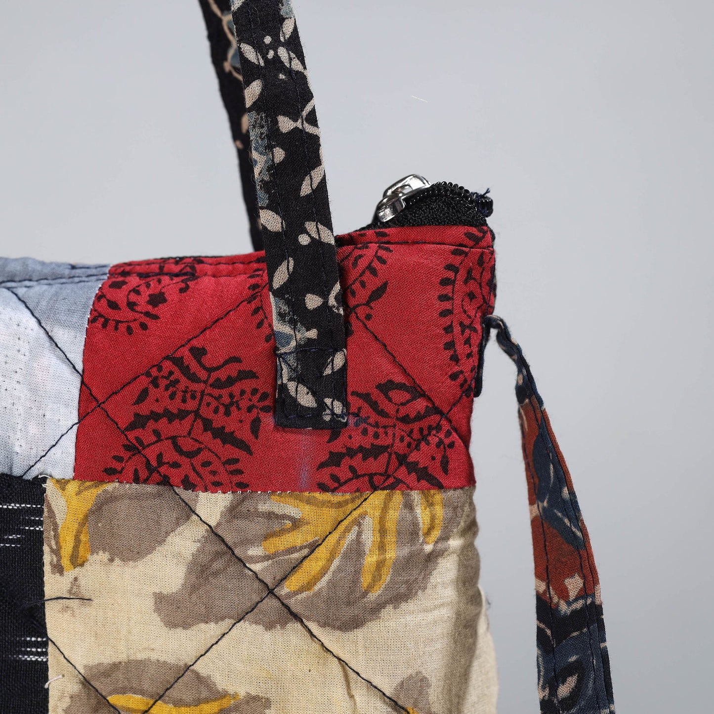Multicolor Handmade Quilted Cotton Patchwork Sling Bag