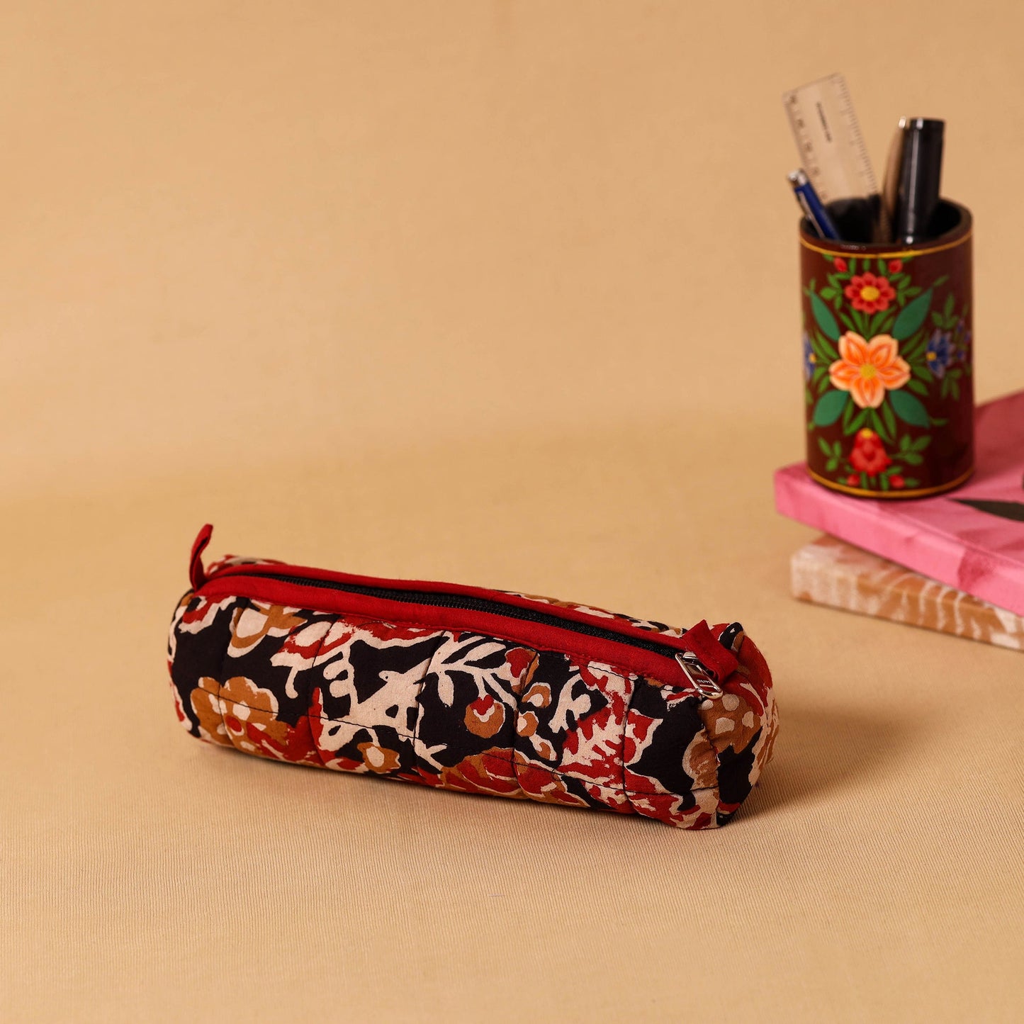 Multicolor Handmade Quilted Cotton Pencil Pouch
