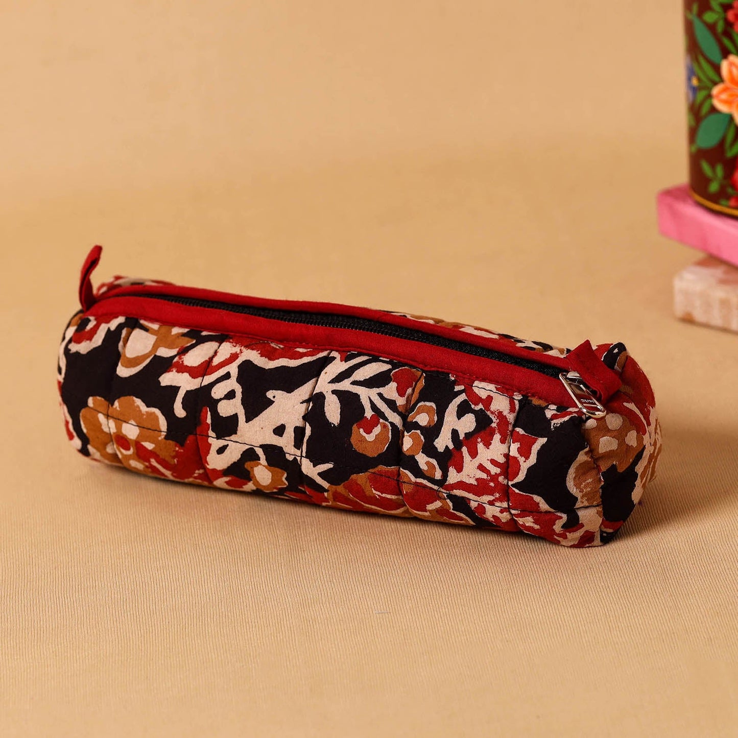 Multicolor Handmade Quilted Cotton Pencil Pouch