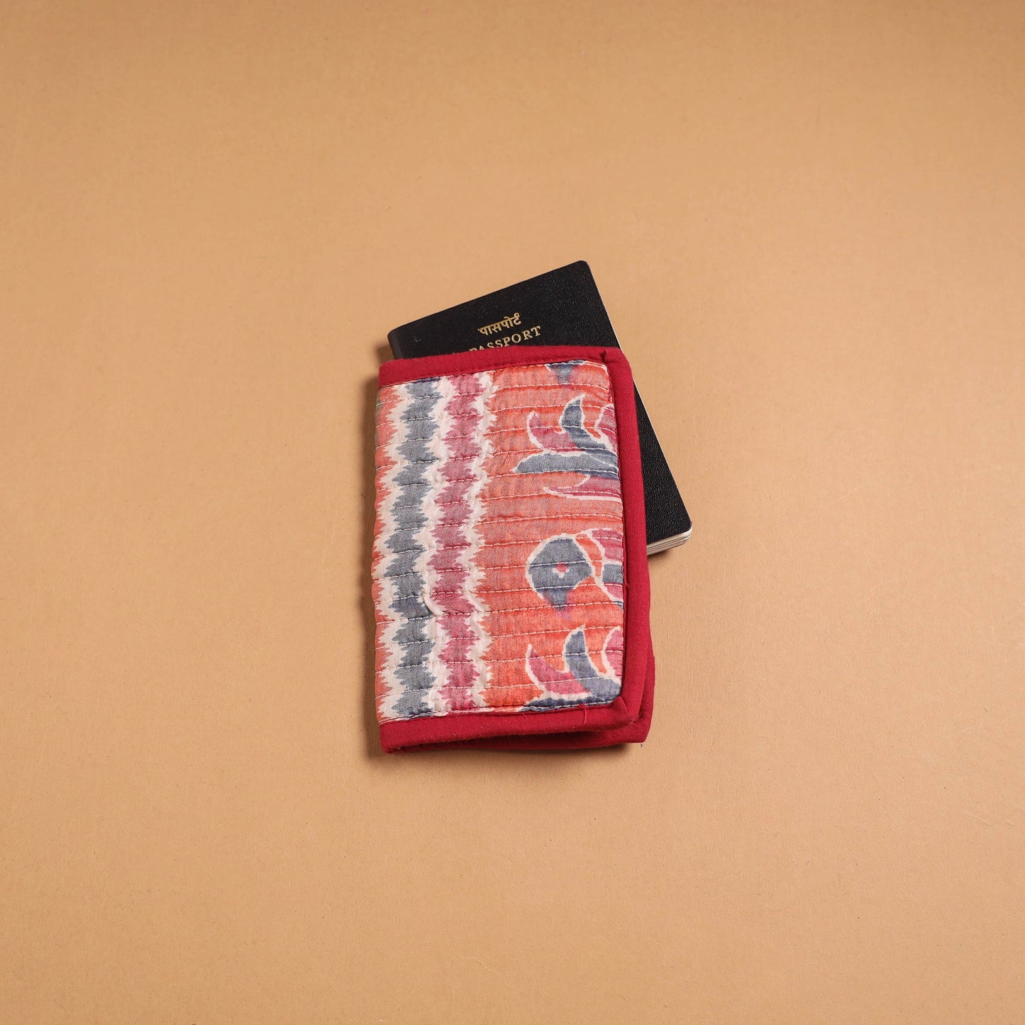 Handmade quilted printed fabric passport cover 11