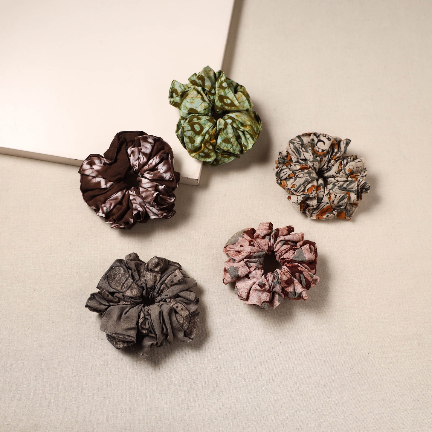 Multicolor - handmade rubber band/scrunchies (set of 5) 34