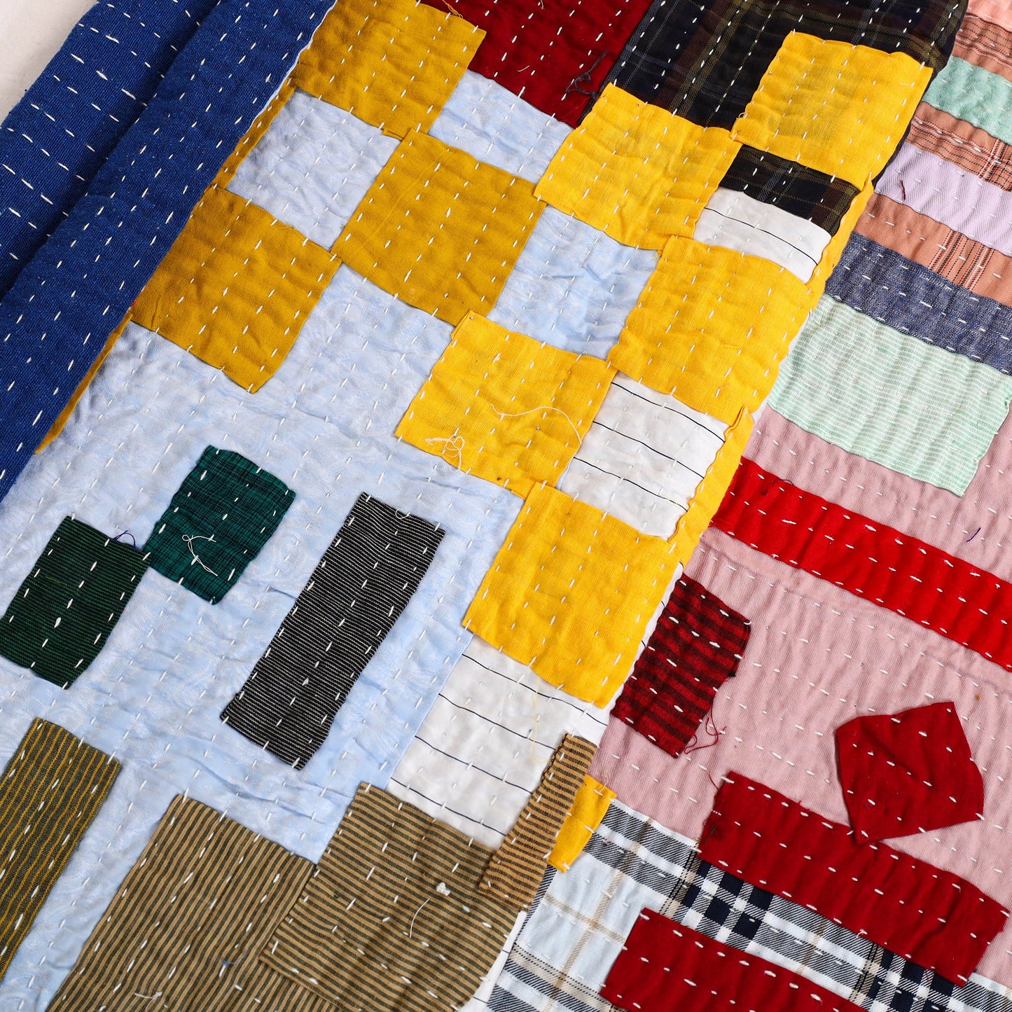 Multicolor Handmade Tagai Work Patchwork Quilt