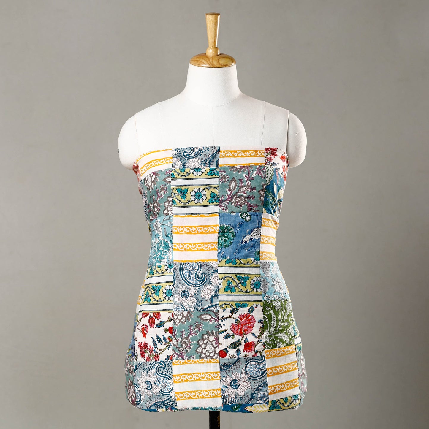 Handmade Tukdi Kaam Patchwork Cotton kurta Material - (3 meter) 01