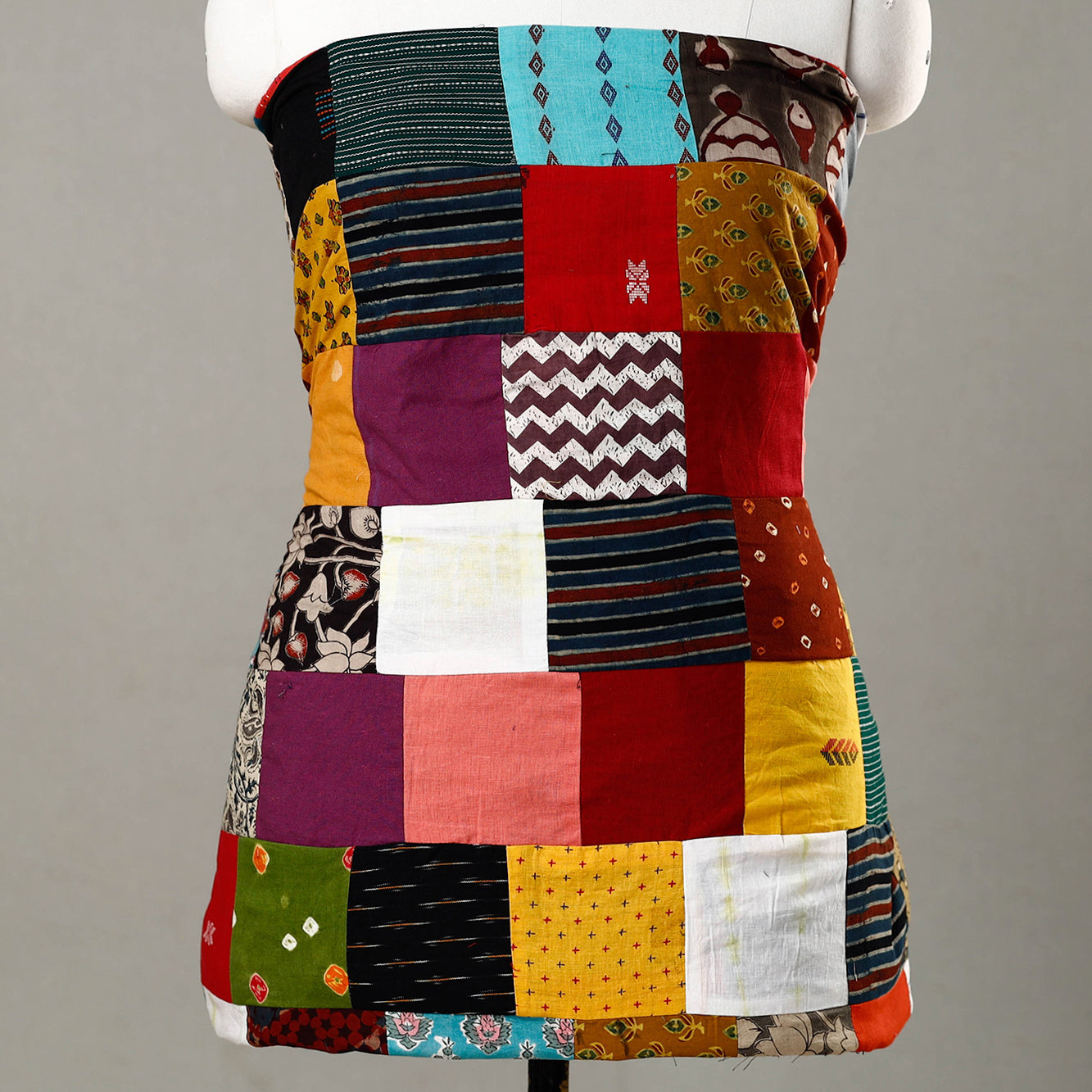 Handmade Tukdi Kaam Patchwork Cotton kurta Material - (3 meter) 01