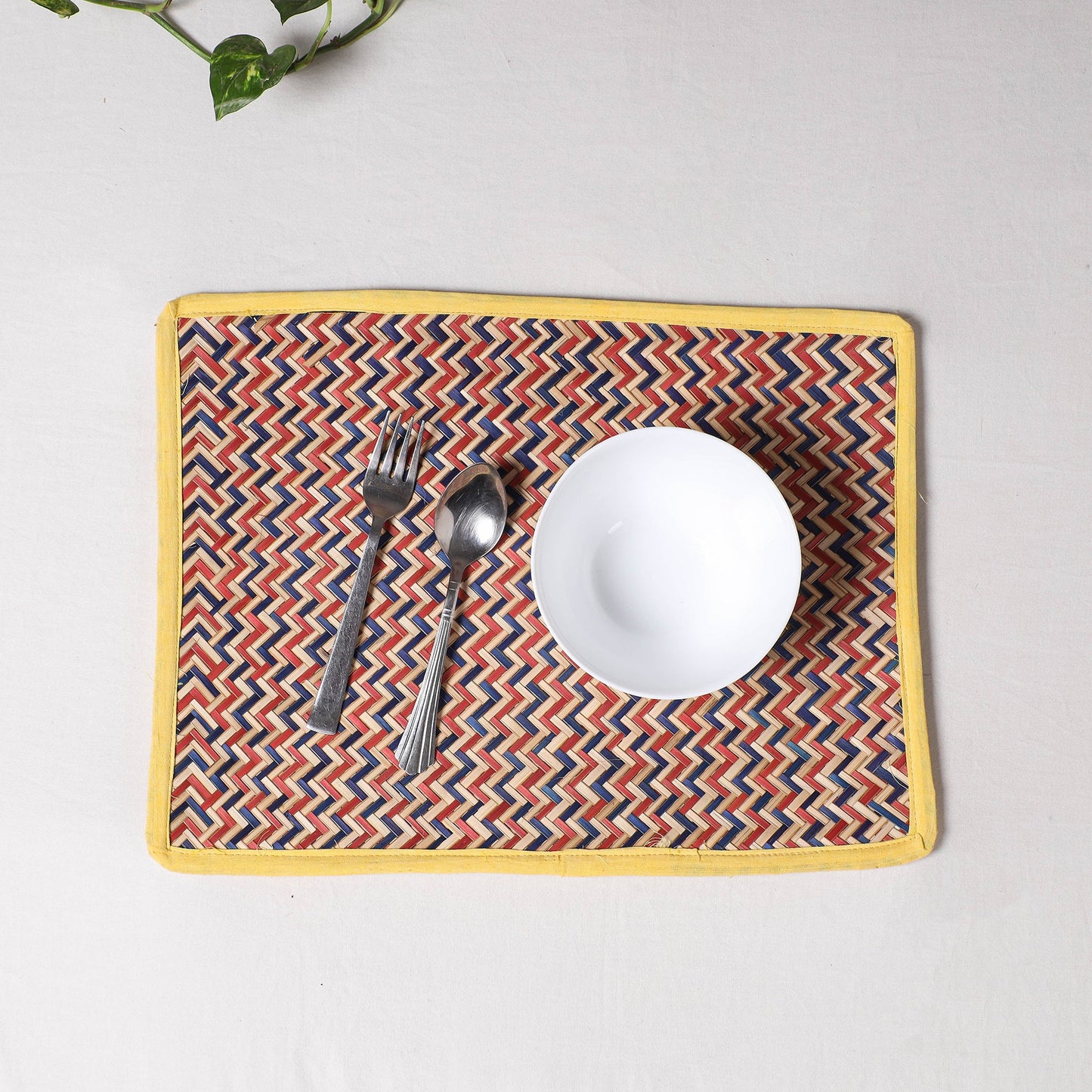 Muticolor Handmade Water Hyacinth Table Mat from Assam