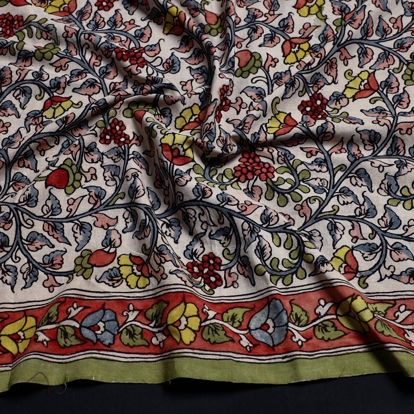 Buy Multicolor Handpainted Cotton Kalamkari Blouse Piece