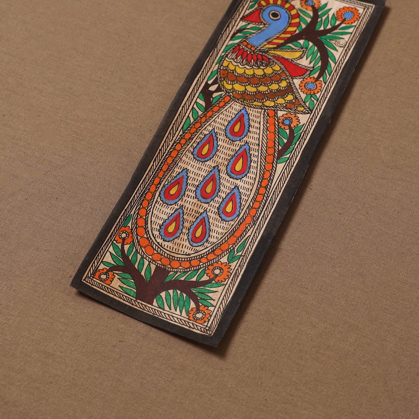 Handpainted madhubani painting by hira devi (11 x 3 in) 66