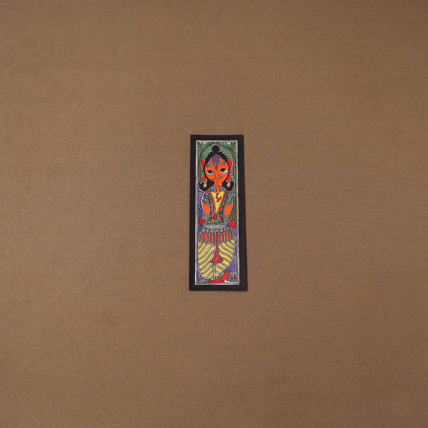 Handpainted madhubani painting by hira devi (11 x 3 in) 68