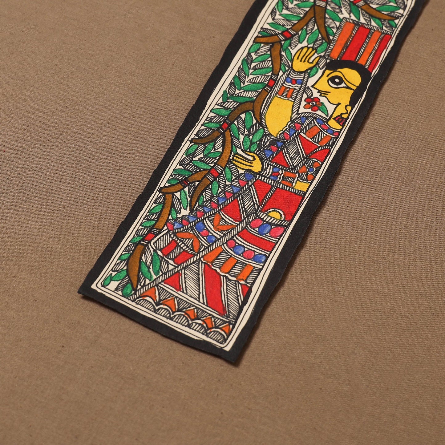 Handpainted madhubani painting by hira devi (11 x 3 in) 90