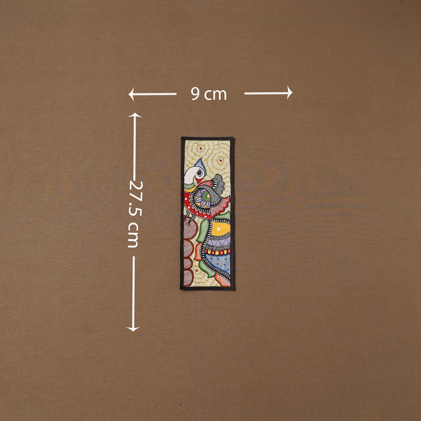 Handpainted madhubani painting by hira devi (11 x 3 in) 92