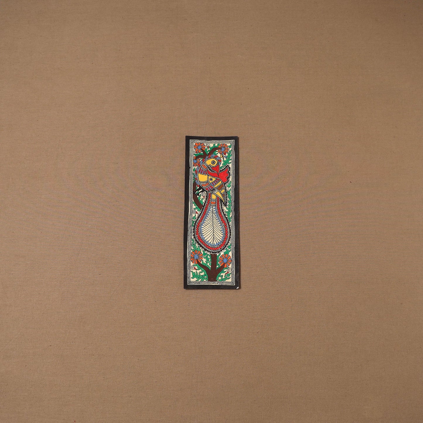 Handpainted madhubani painting by hira devi (11 x 3 in) 93