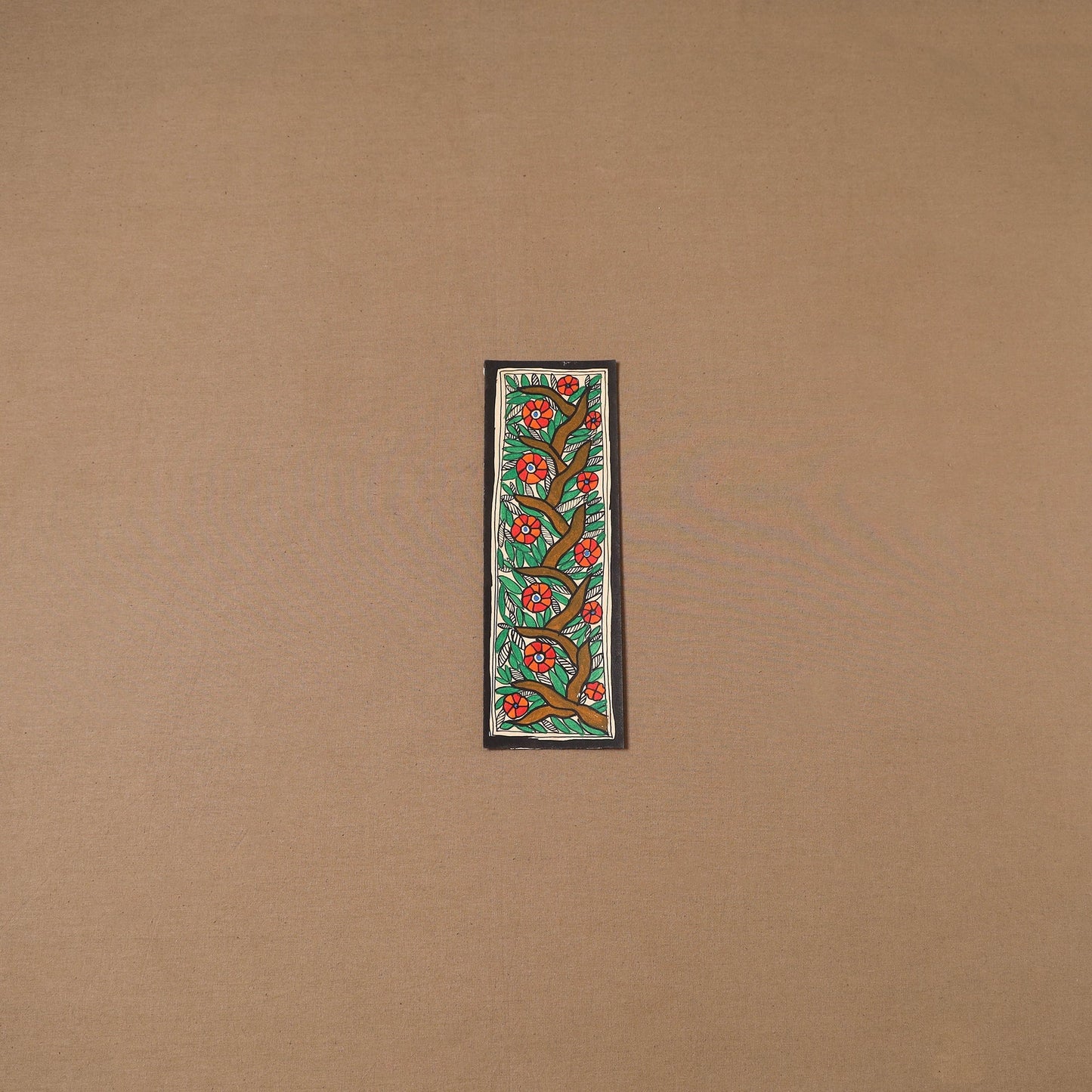 Handpainted madhubani painting by hira devi (11 x 3 in) 94