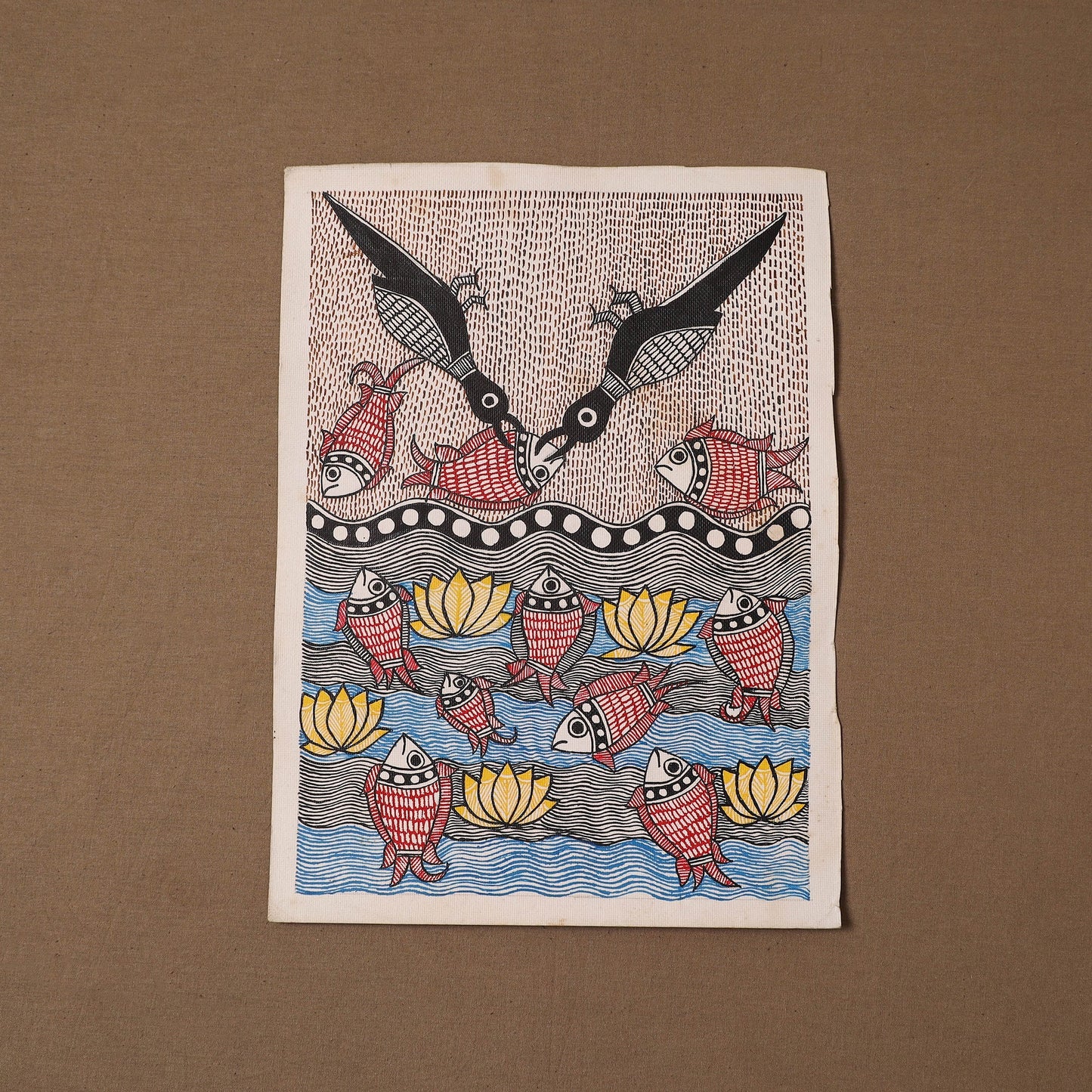 Handpainted madhubani painting by hira devi (15 x 11 in)