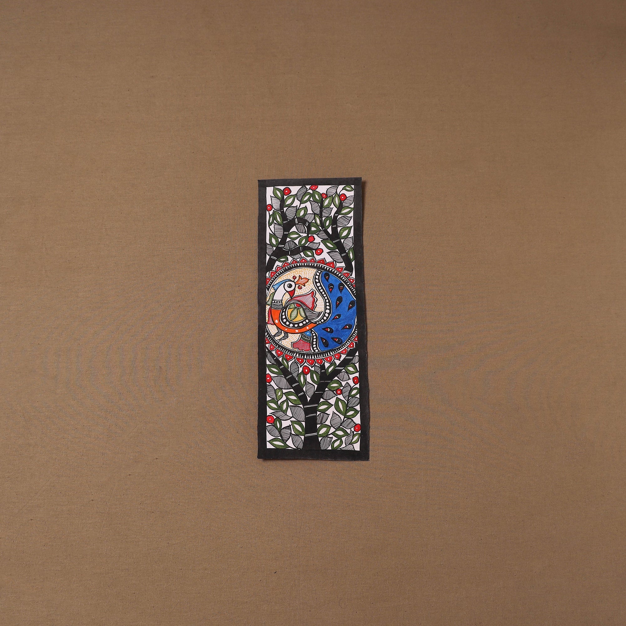 Multicolor - Handpainted Madhubani Painting by Hira Devi (5 x 4 in ) 154 main image 1