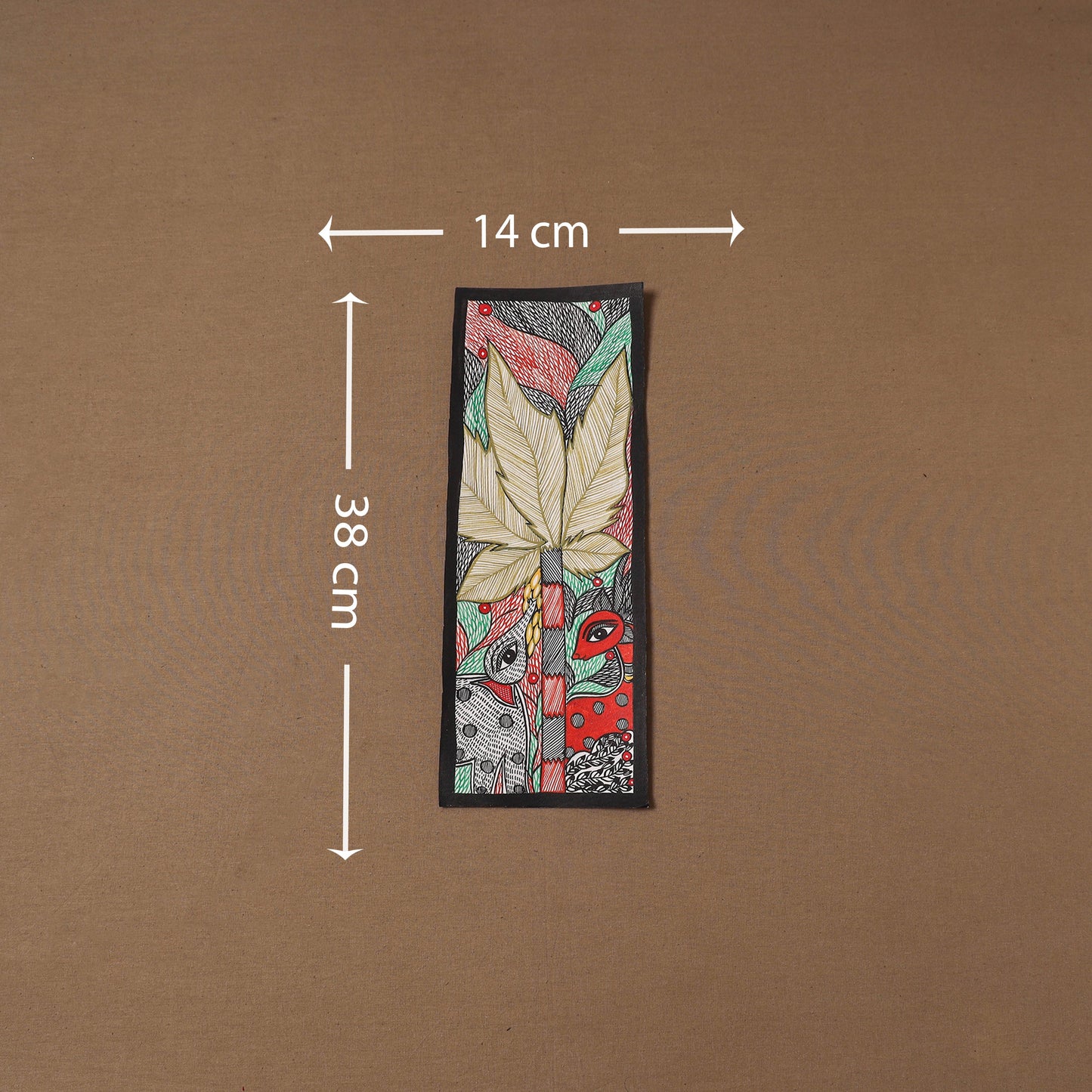 Handpainted madhubani painting by hira devi (15 x 5 in) 120