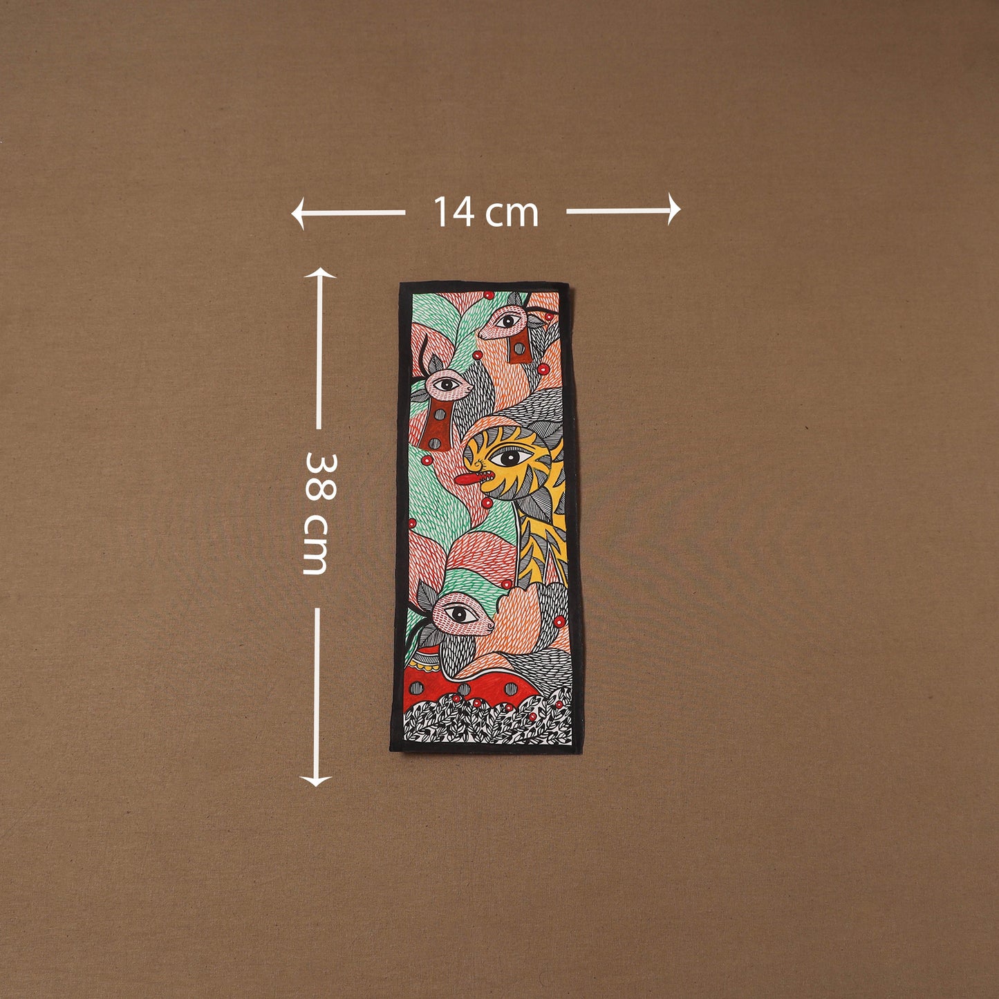 Handpainted madhubani painting by hira devi (15 x 5 in) 122