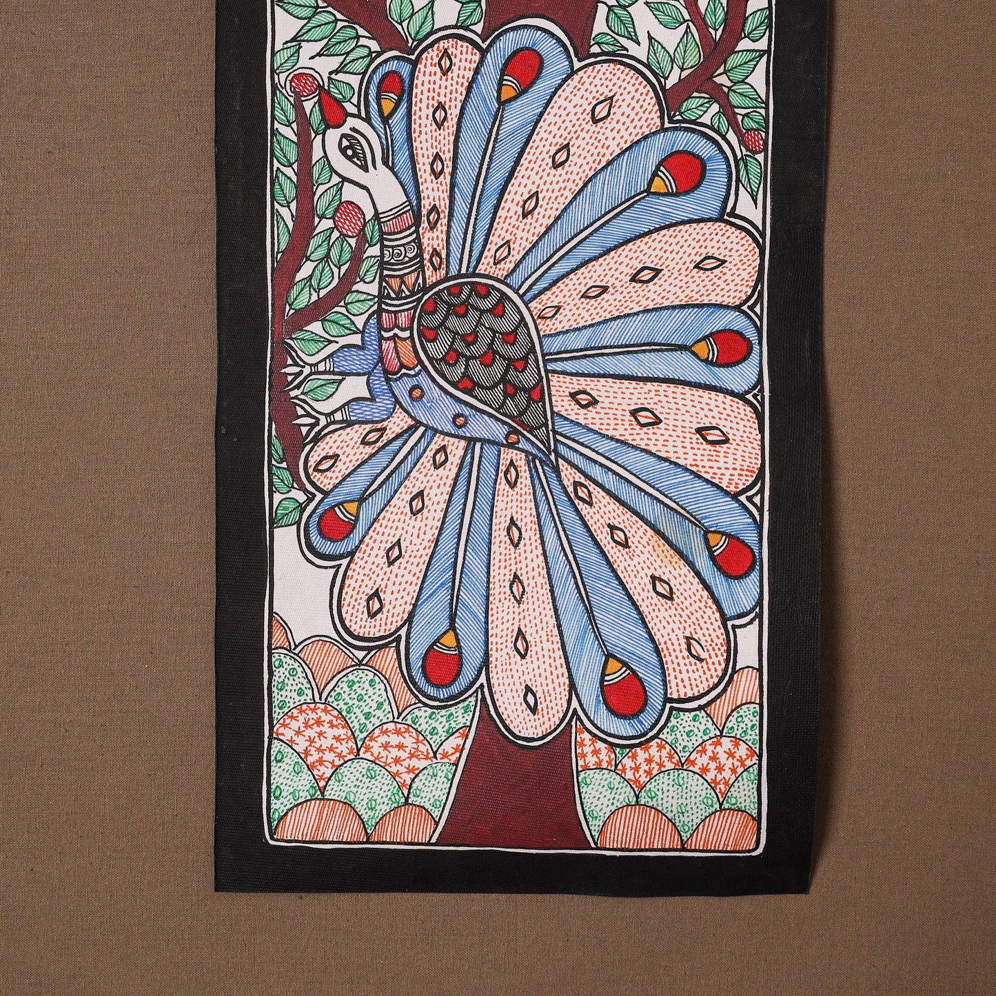 Handpainted madhubani painting by hira devi (22 x 7 in) 41
