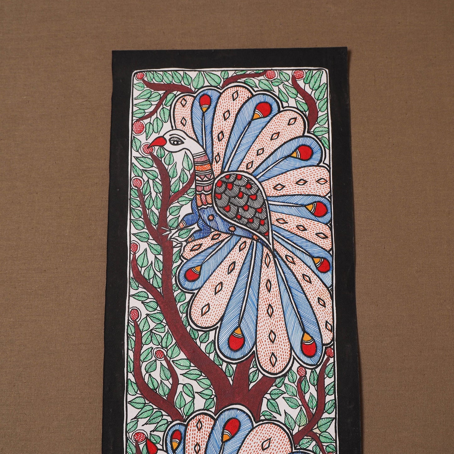 Handpainted madhubani painting by hira devi (22 x 7 in) 41