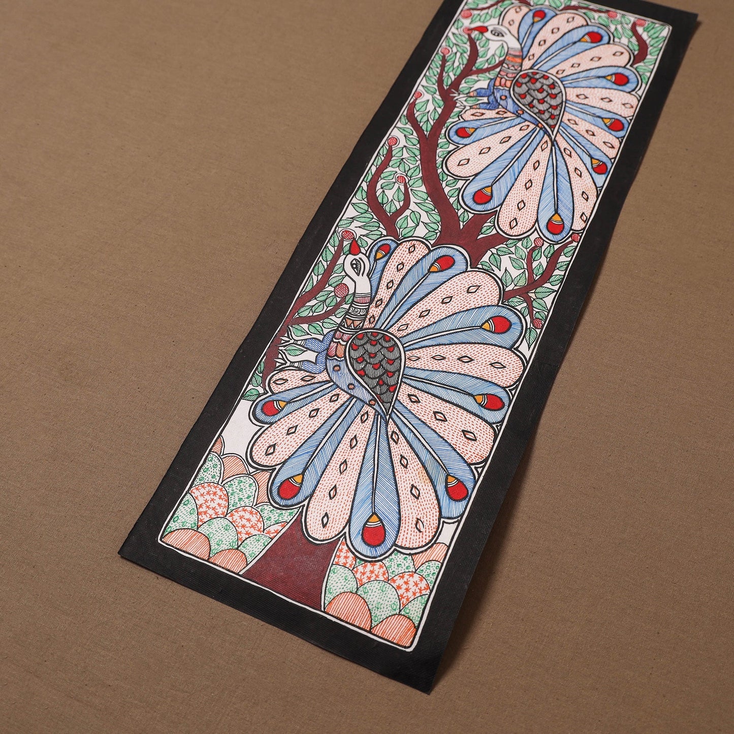 Handpainted madhubani painting by hira devi (22 x 7 in) 41