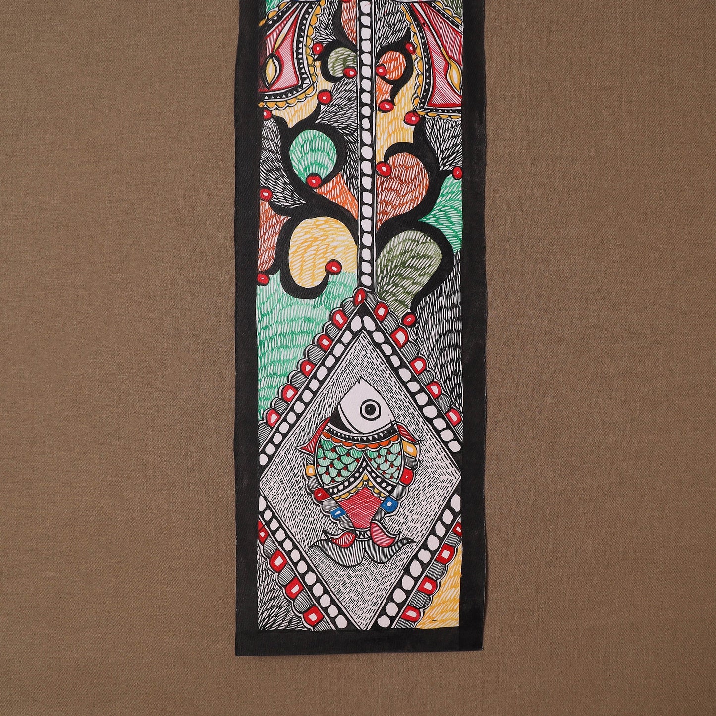 Handpainted madhubani painting by hira devi (30 x 5 in) 49