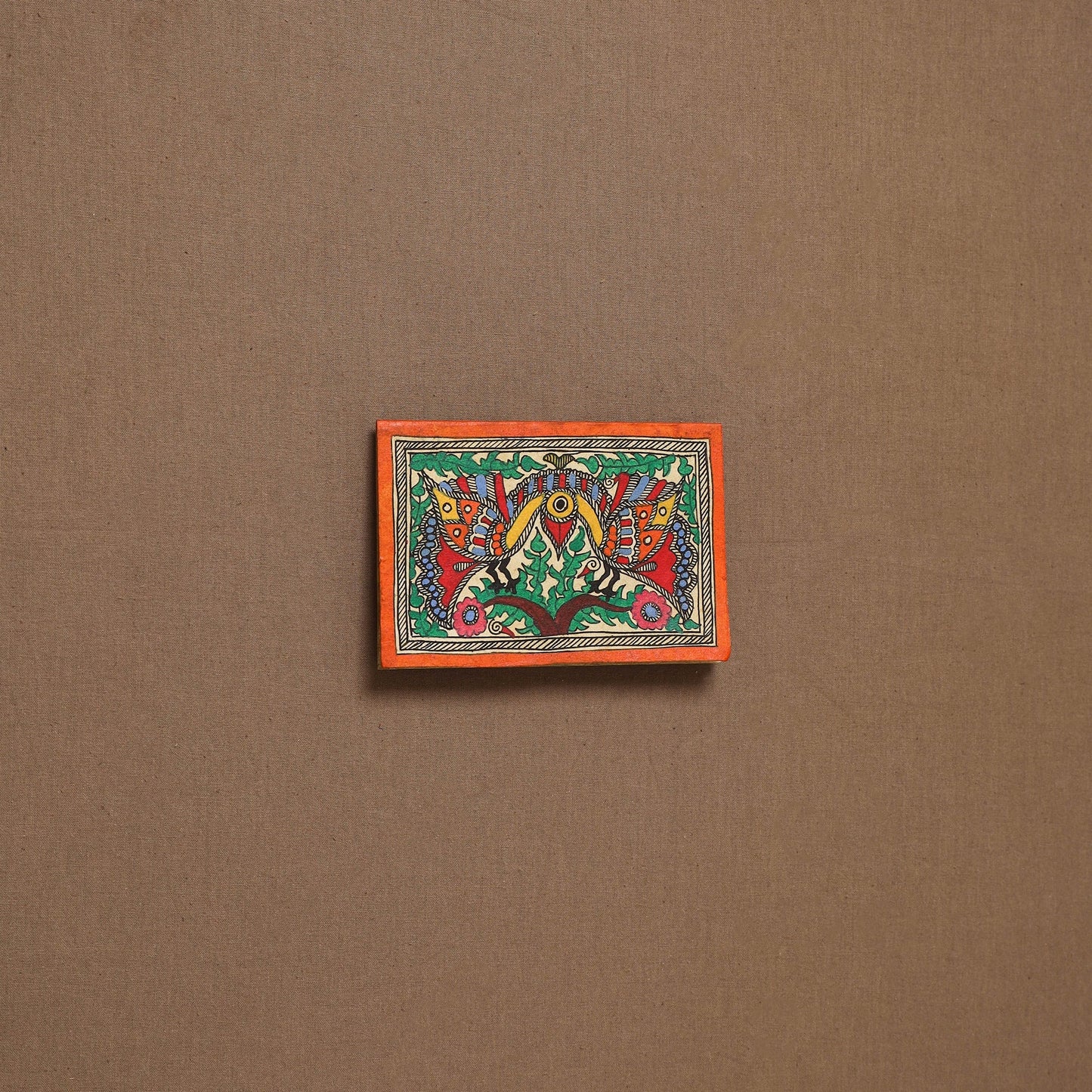 Handpainted madhubani painting by hira devi (4 x 5 in) 152
