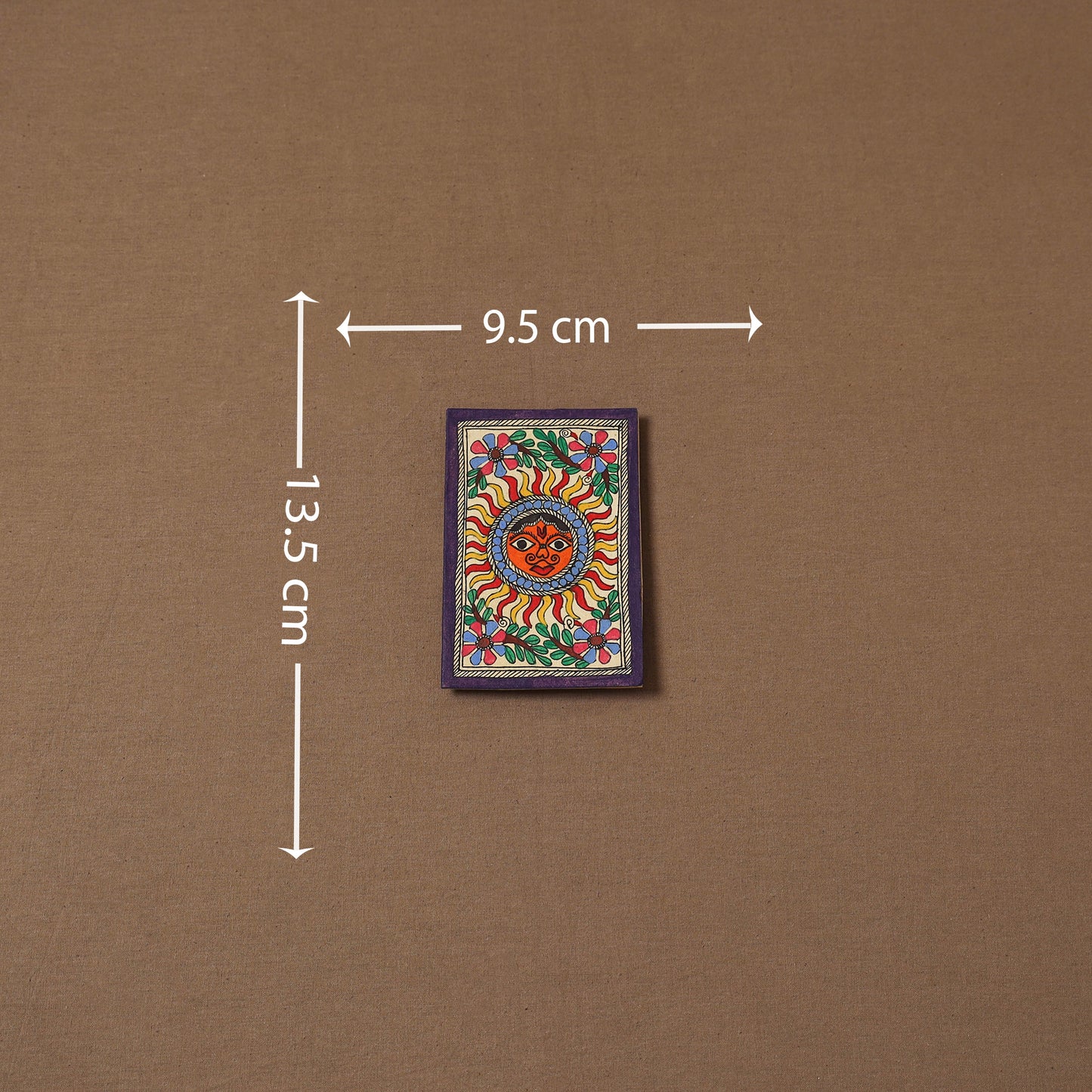 Handpainted madhubani painting by hira devi (5 x 4 in) 151