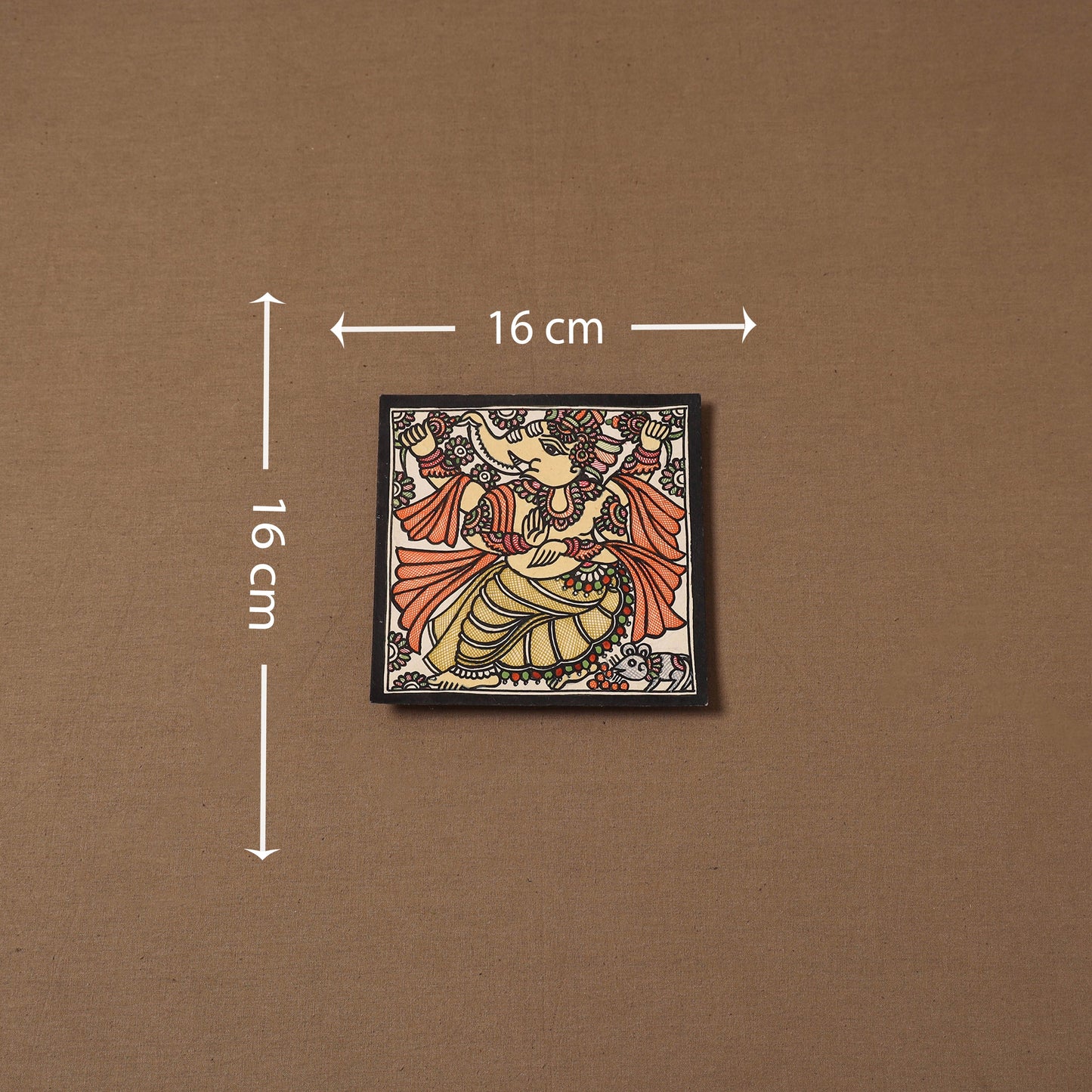 Handpainted madhubani painting by hira devi (6 x 6 in) 141